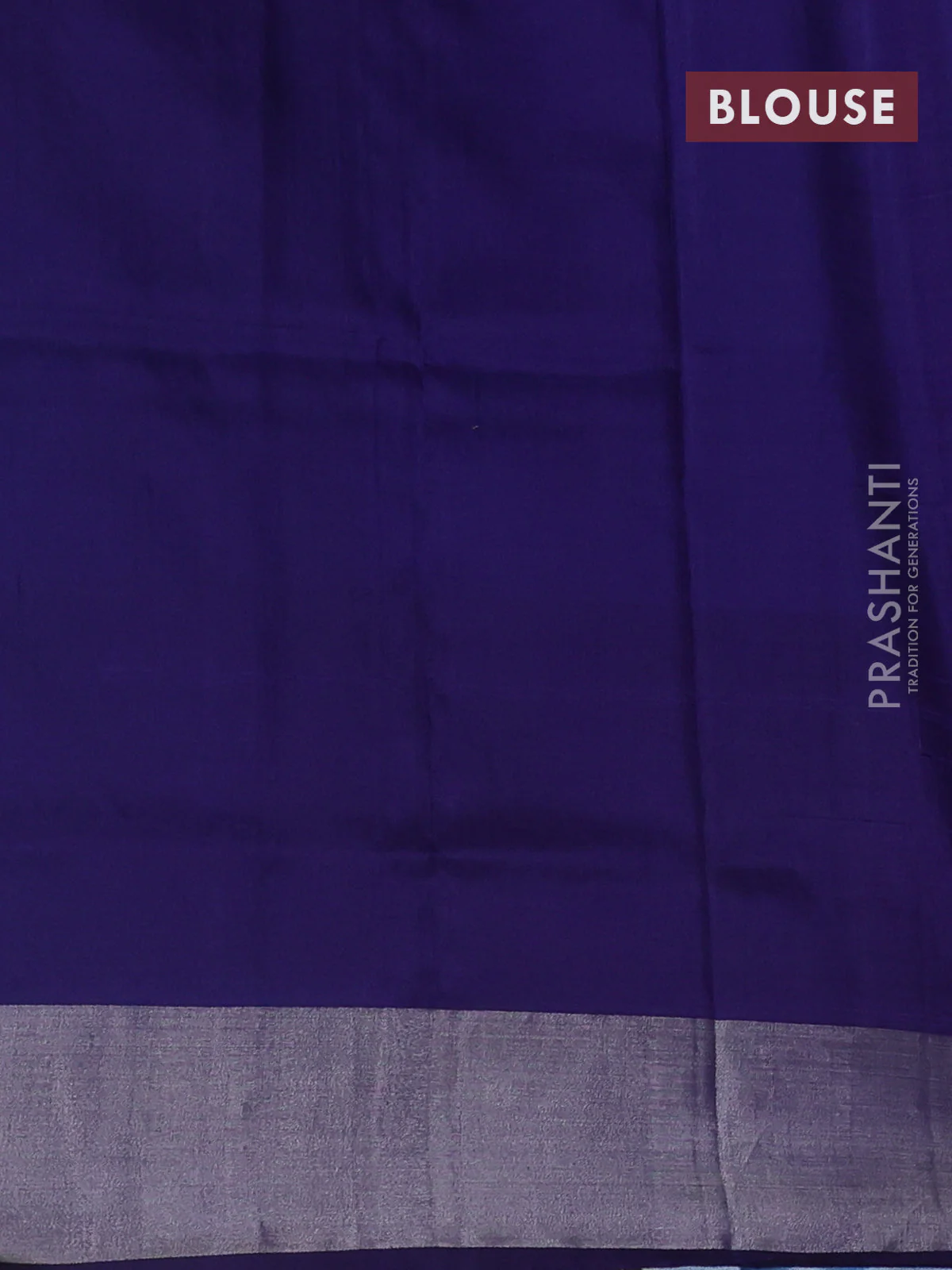 Pure uppada silk saree cs blue and blue with allover silver zari woven butta weaves and silver zari woven border - Image 3