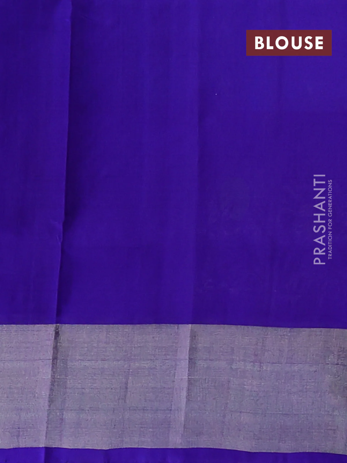Pure uppada silk saree cs blue and blue with allover silver zari woven leaf buttas and rich silver zari woven border - Image 3