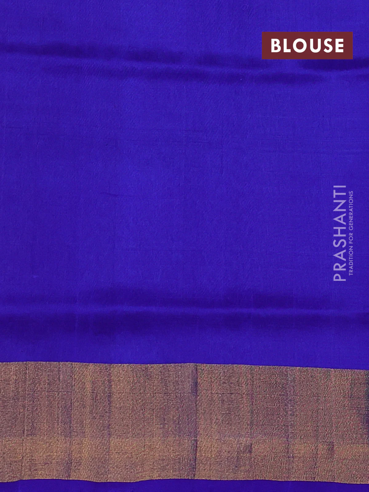 Pure uppada silk saree cs blue and blue with allover zari woven thilak butta and zari woven border - Image 3