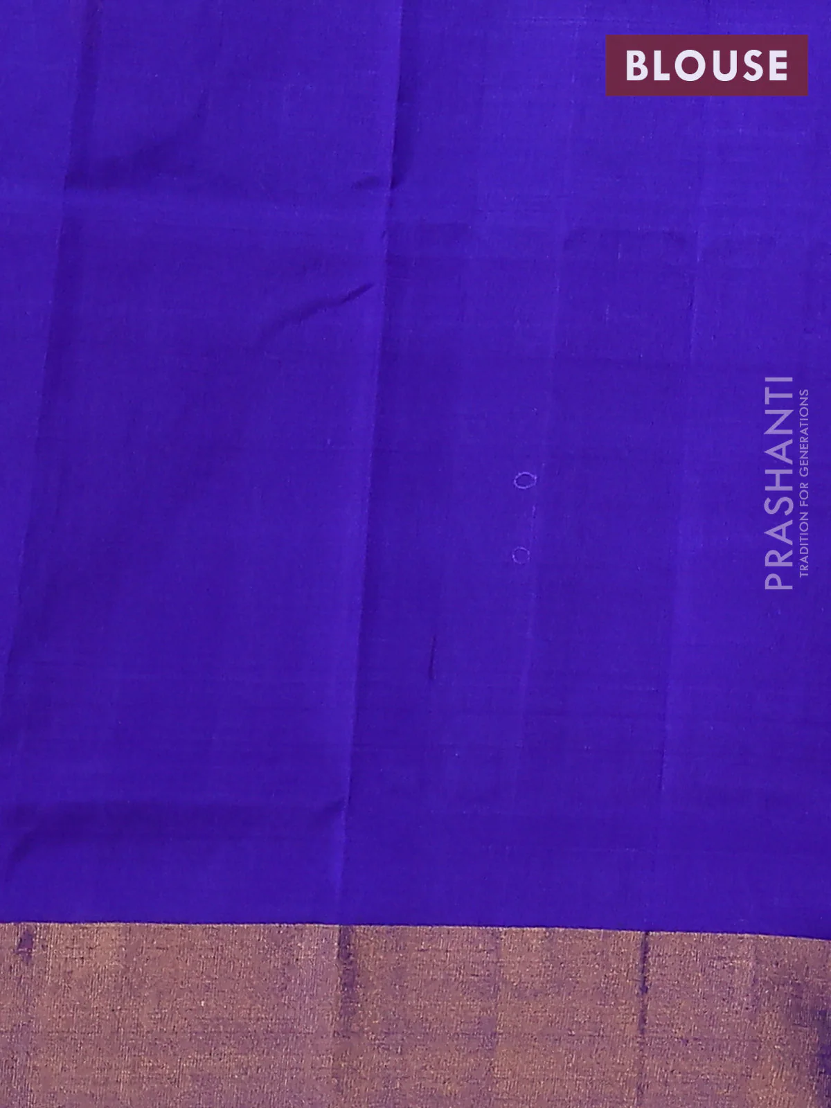 Pure uppada silk saree cs blue and blue with silver & gold zari woven buttas and long zari woven butta border - Image 3