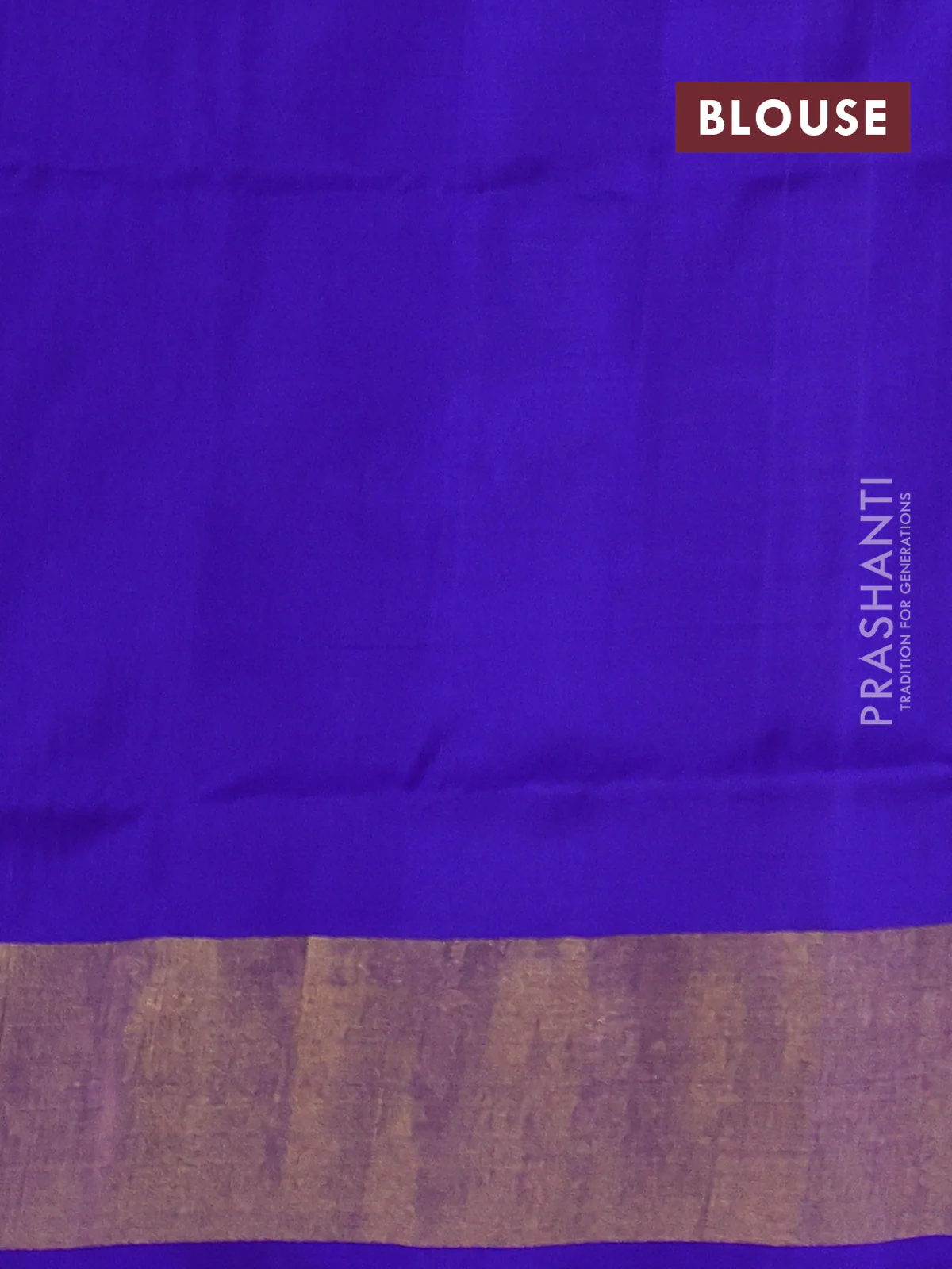 Pure uppada silk saree cs blue and blue with silver & gold zari woven buttas and zari woven border - Image 3