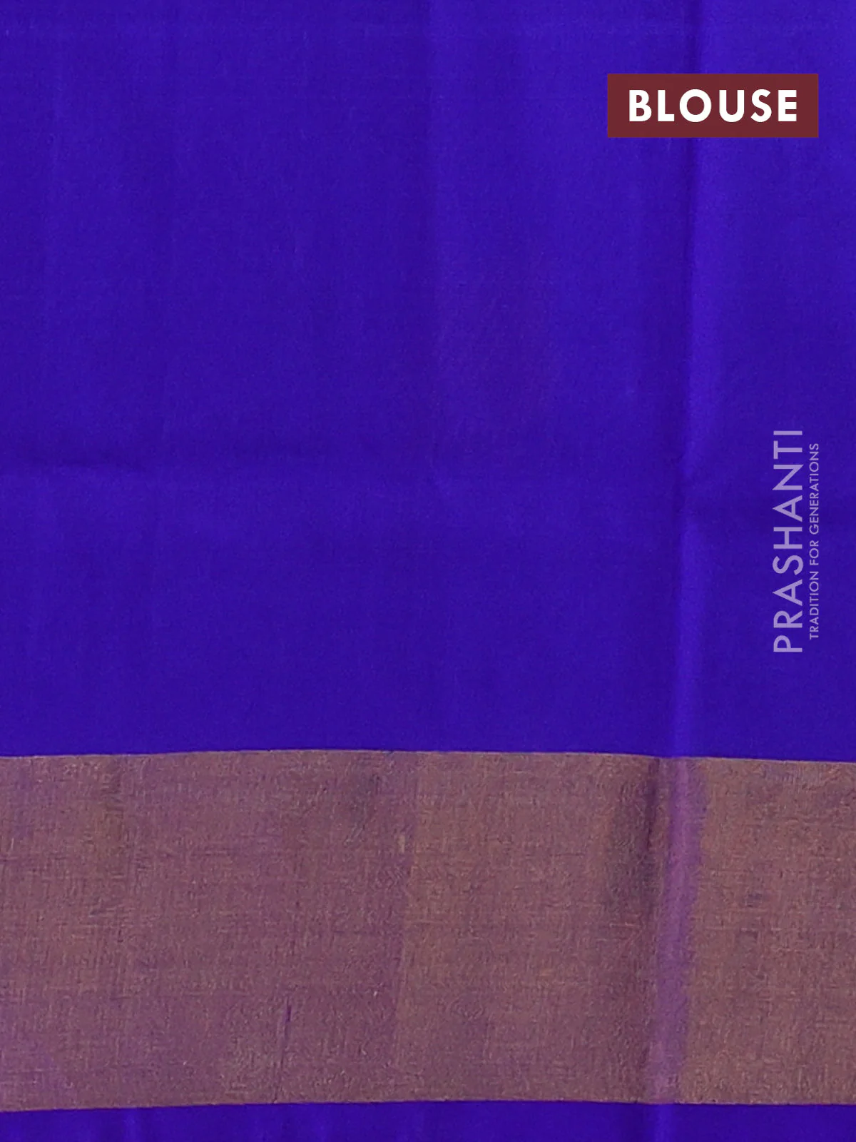 Pure uppada silk saree cs blue and blue with silver & gold zari woven buttas and zari woven border - Image 3