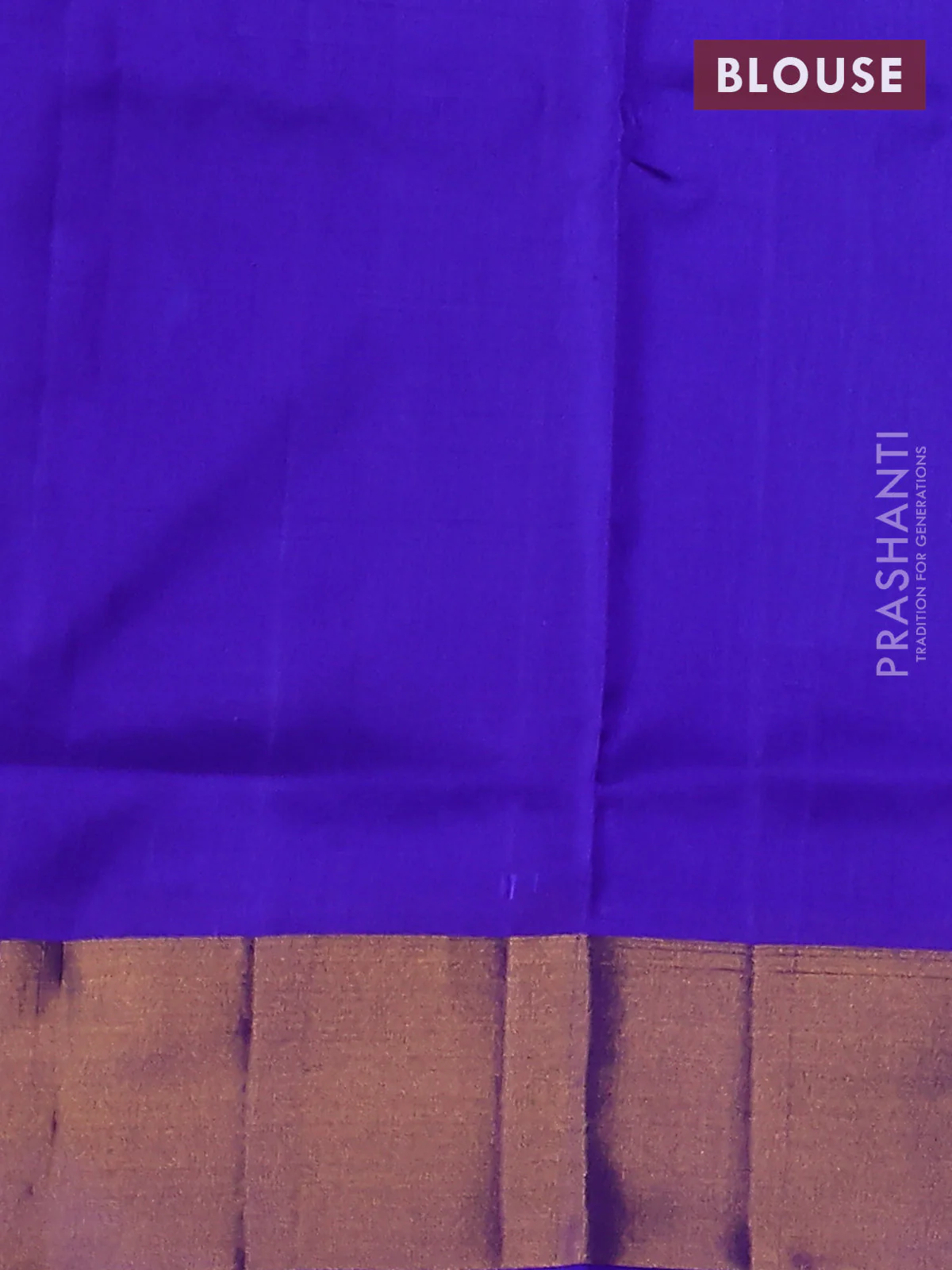 Pure uppada silk saree cs blue and blue with silver & gold zari woven buttas and zari woven border - Image 3