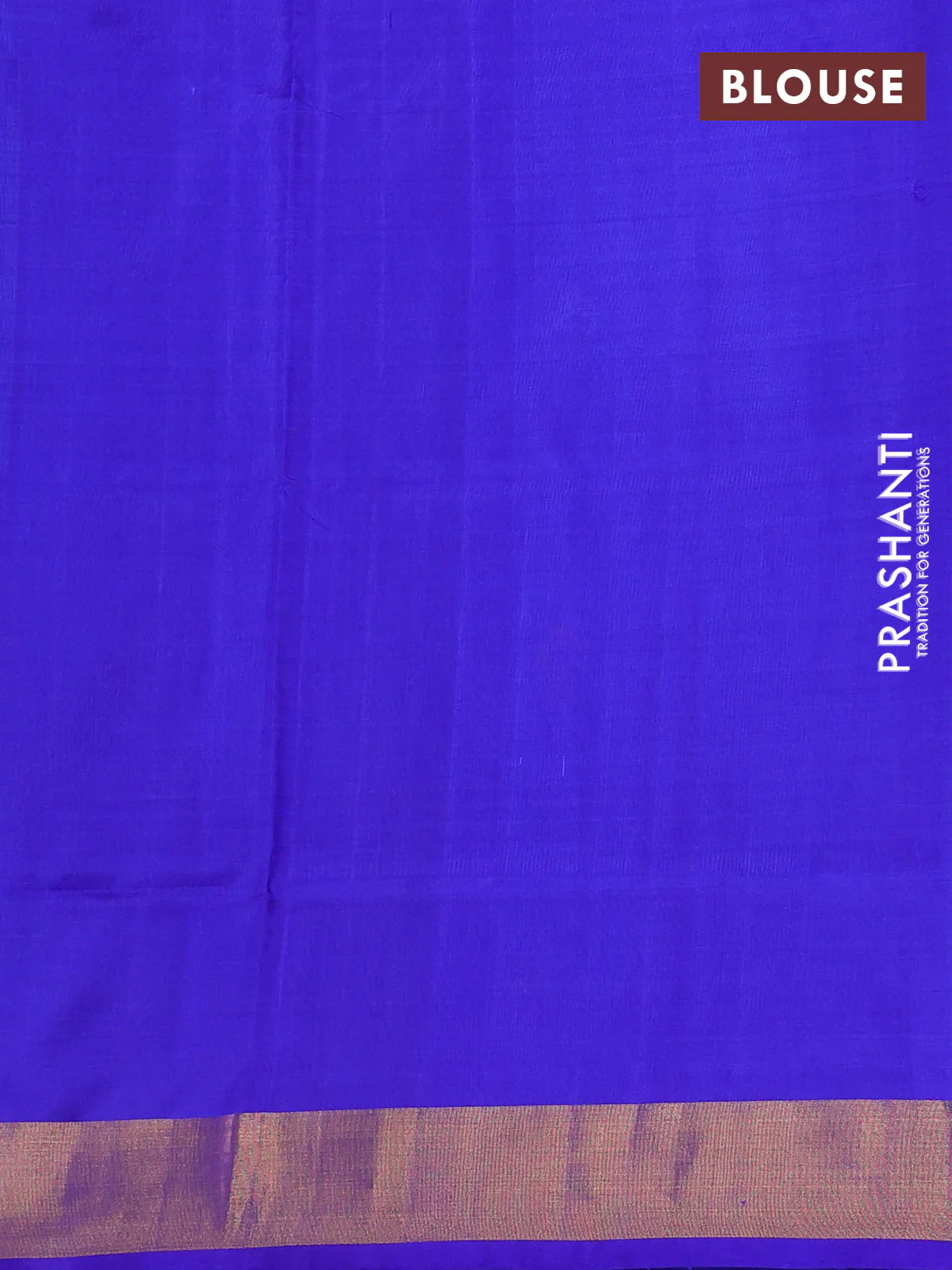 Pure uppada silk saree cs blue and blue with silver & gold zari woven buttas and zari woven border - Image 3