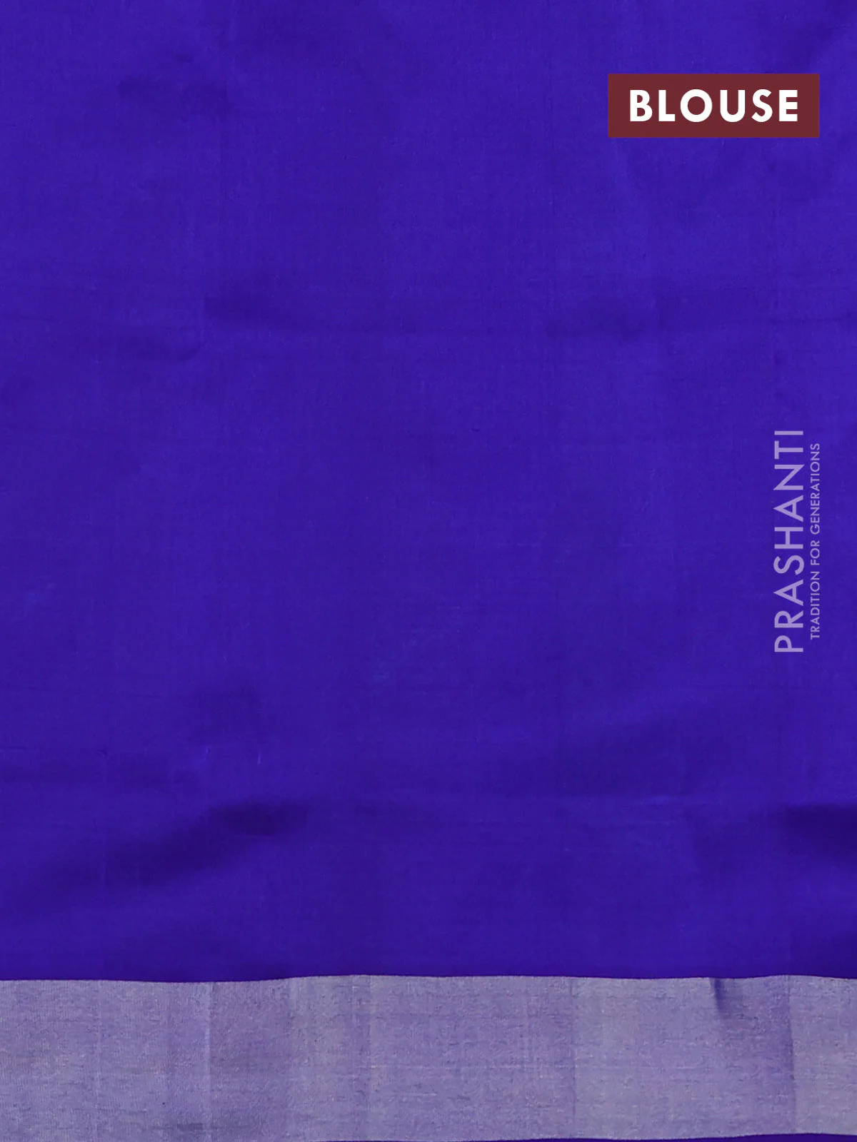 Pure uppada silk saree cs blue and blue with silver zari woven buttas and silver zari woven border - Image 3