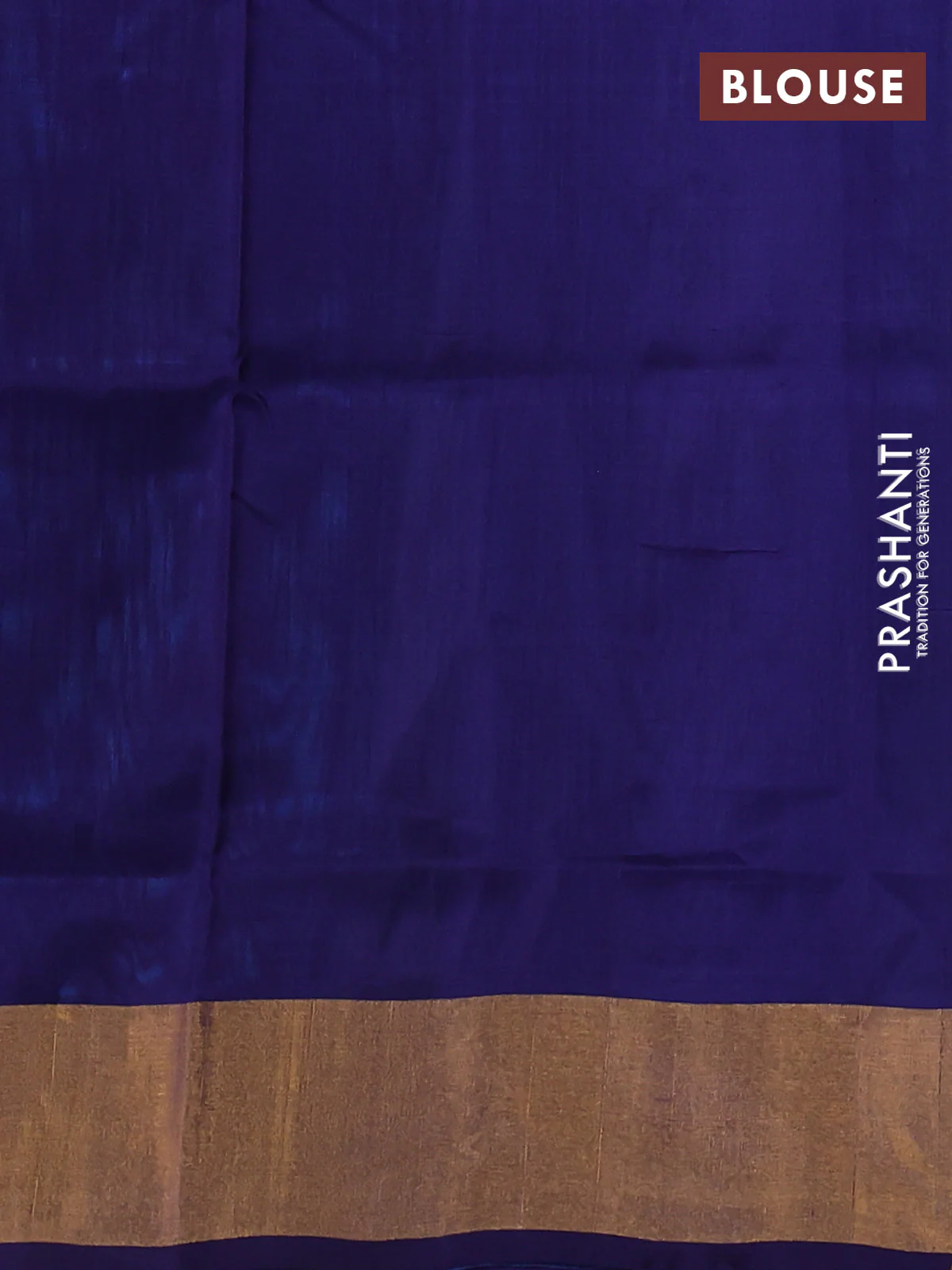 Pure uppada silk saree cs blue and dark blue with plain body and zari woven border - Image 3