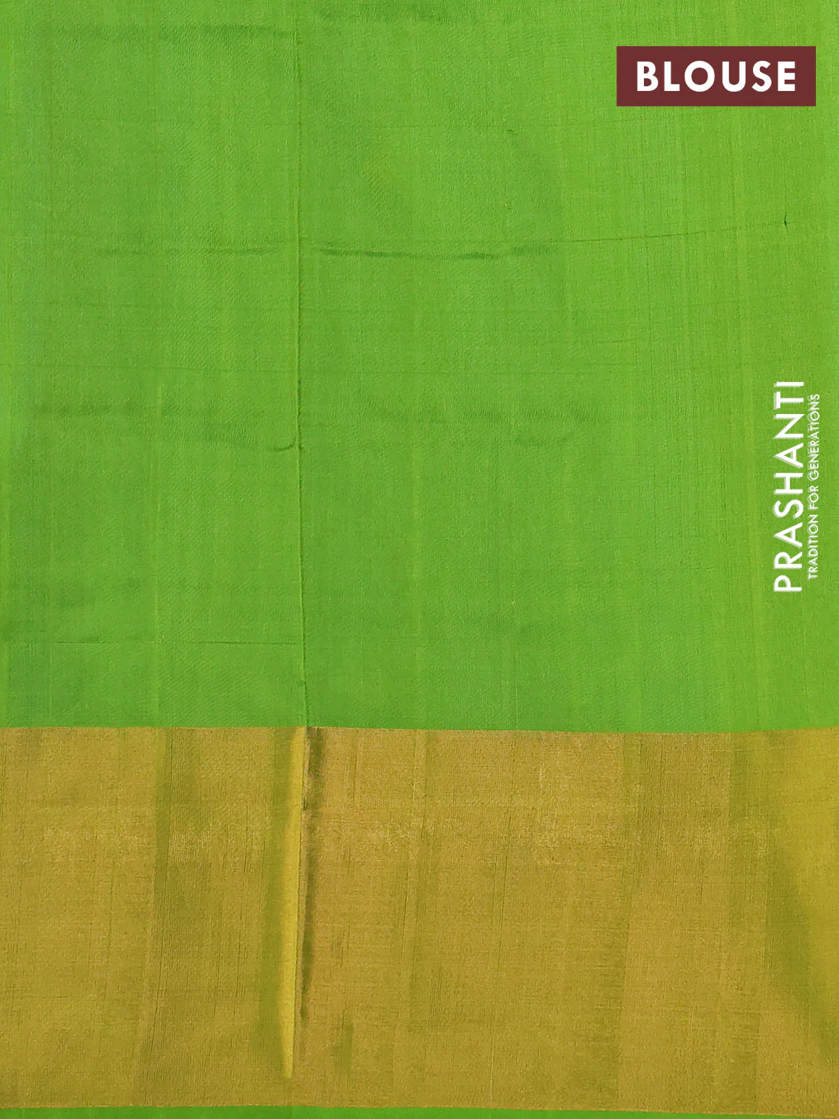 Pure uppada silk saree cs blue and light green with silver & gold zari woven buttas and zari woven border - Image 3
