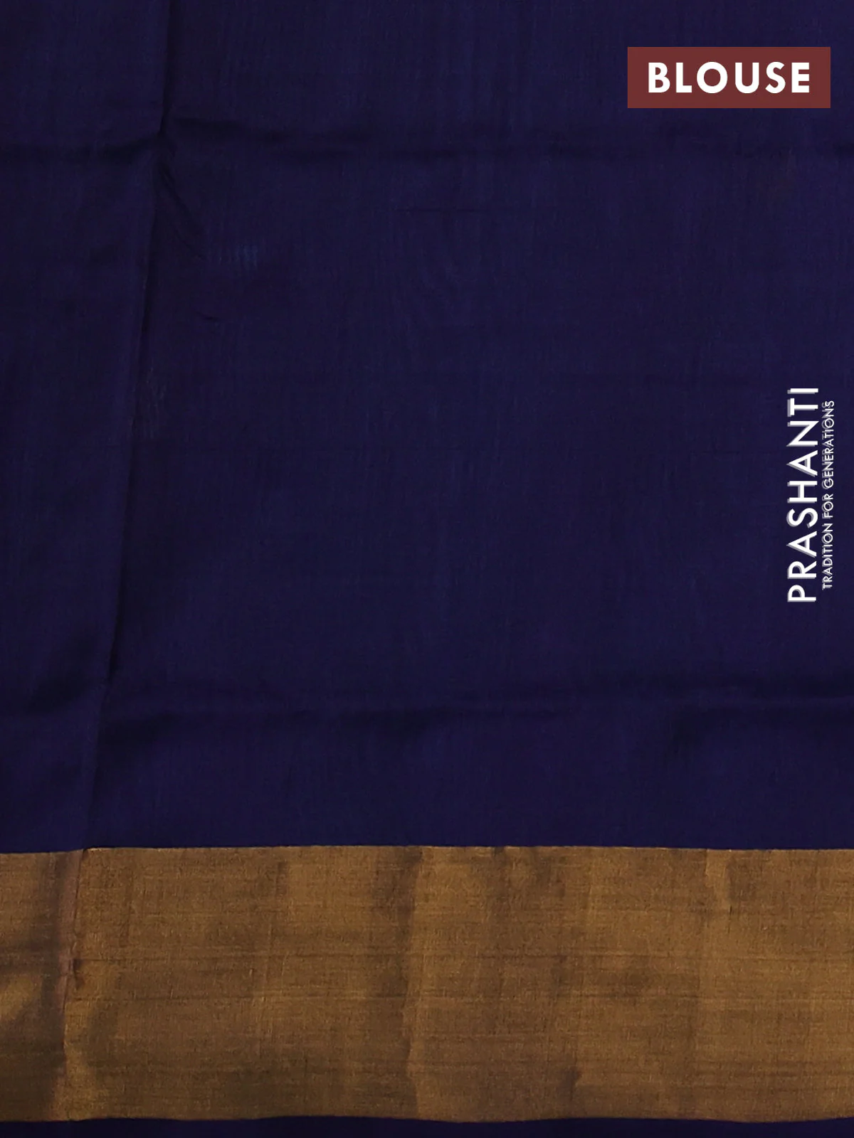 Pure uppada silk saree cs blue and navy blue with silver & gold zari woven buttas and jamdhani design pallu - Image 3