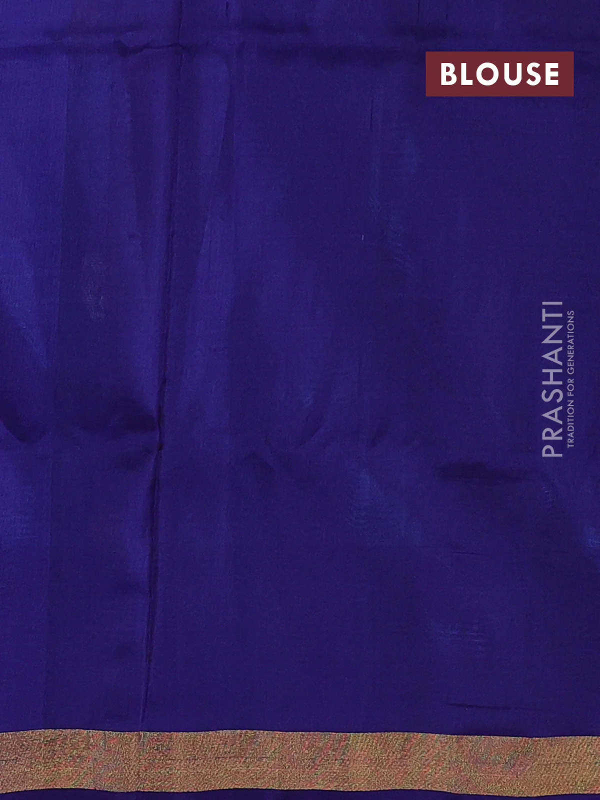 Pure uppada silk saree cs blue and navy blue with silver & gold zari woven buttas and long rich zari woven border - Image 3