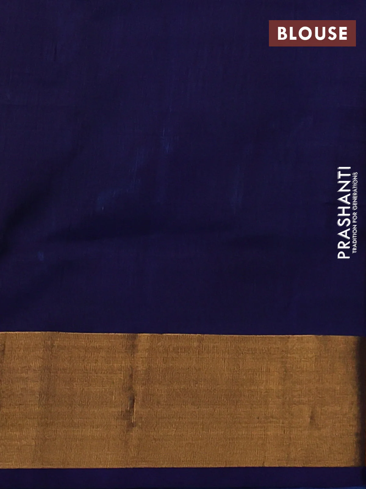 Pure uppada silk saree cs blue and navy blue with silver & gold zari woven thilak buttas and jamdhani design pallu - Image 3