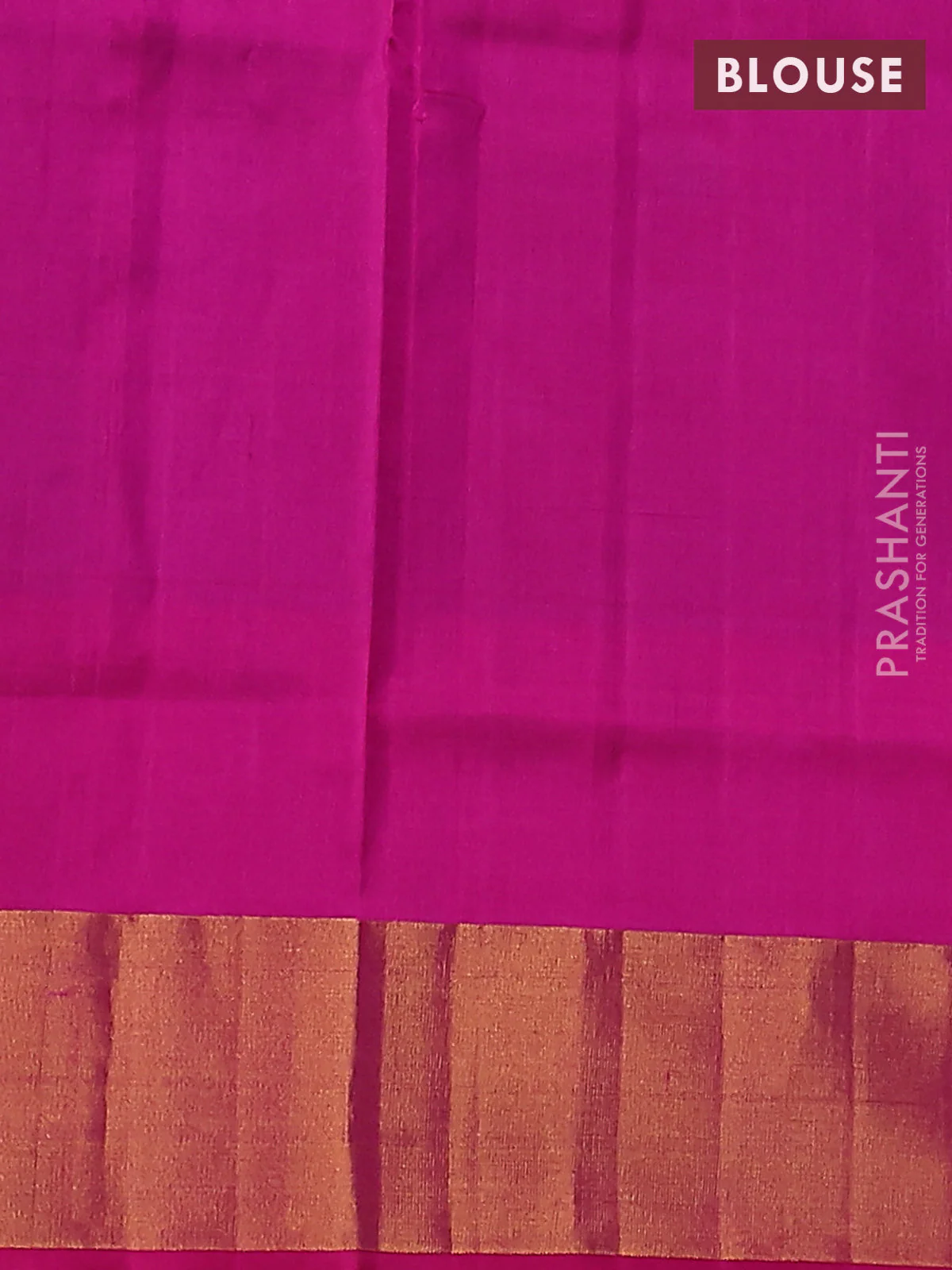 Pure uppada silk saree cs blue and pink with allover silver & gold zari weaves and zari woven border - Image 3