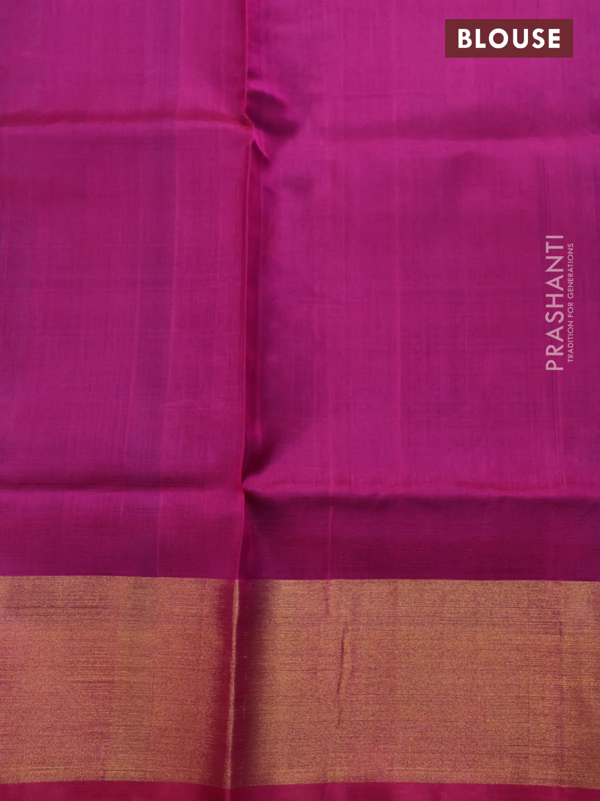 Pure uppada silk saree cs blue and pink with silver & gold zari woven leaf buttas and jamdhani design pallu - Image 4