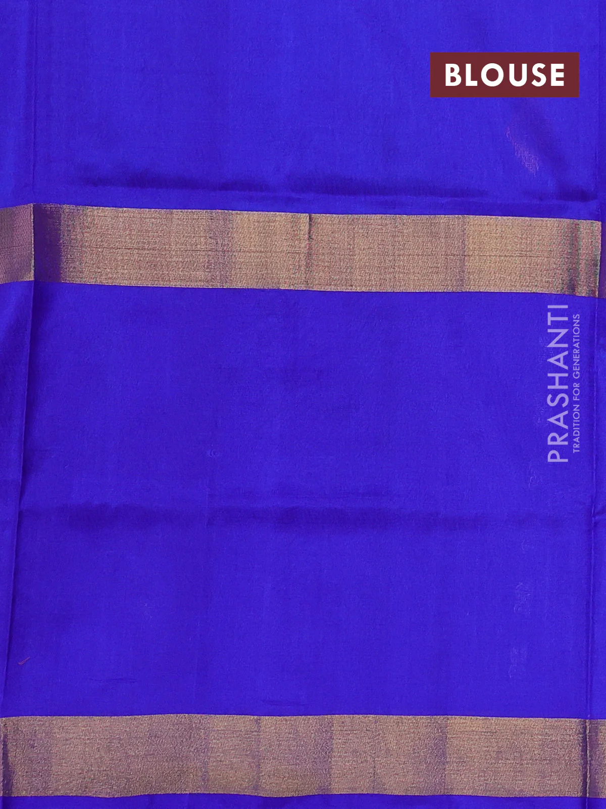 Pure uppada silk saree cs blue and royal blue with silver & gold zari woven buttas and long zari woven butta border - Image 3