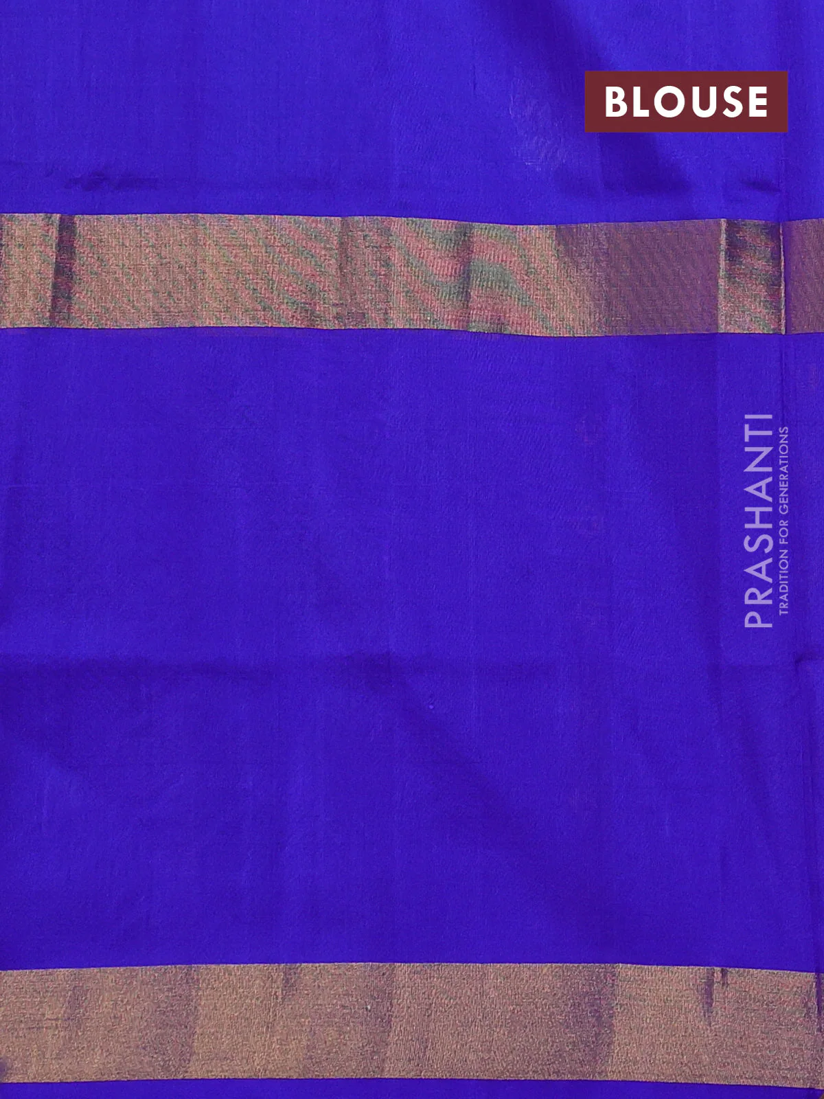 Pure uppada silk saree cs blue and royal blue with silver zari woven buttas and long zari woven butta border - Image 3