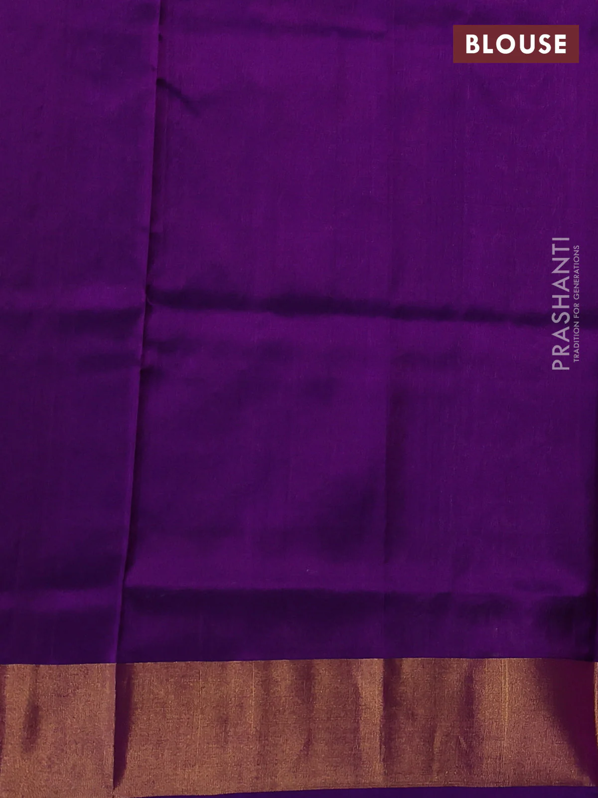 Pure uppada silk saree dual shade of blue and violet with allover zari weaves and zari woven border - Image 3
