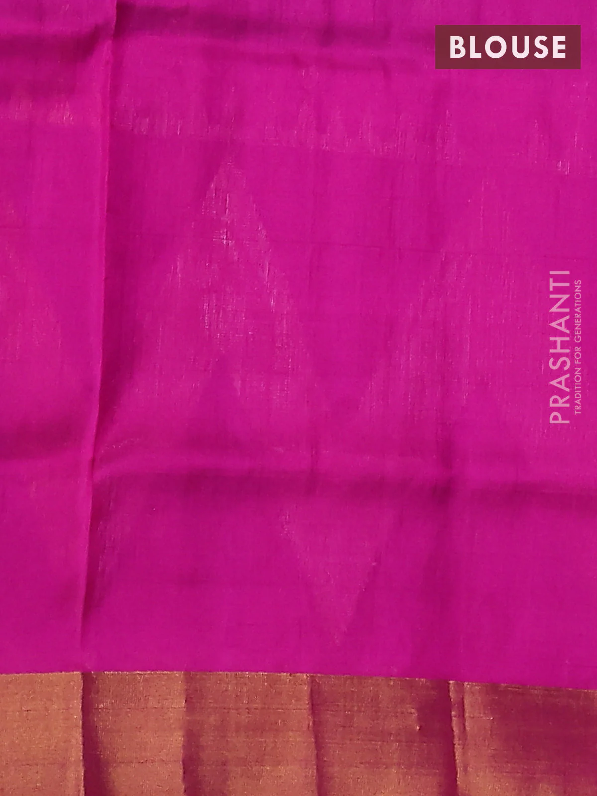 Pure uppada silk saree dual shade of bluish green and purple with allover silver & gold zari buttas and long zari woven border - Image 3