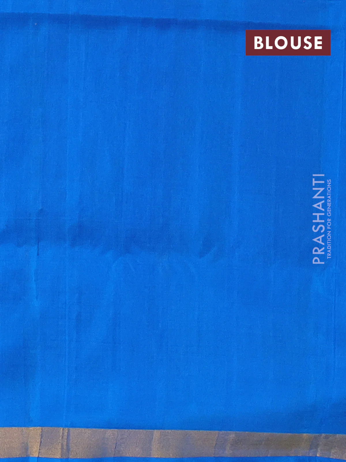 Pure uppada silk saree dual shade of cs blue with silver & gold paisley zari woven buttas and rich zari woven border - Image 3