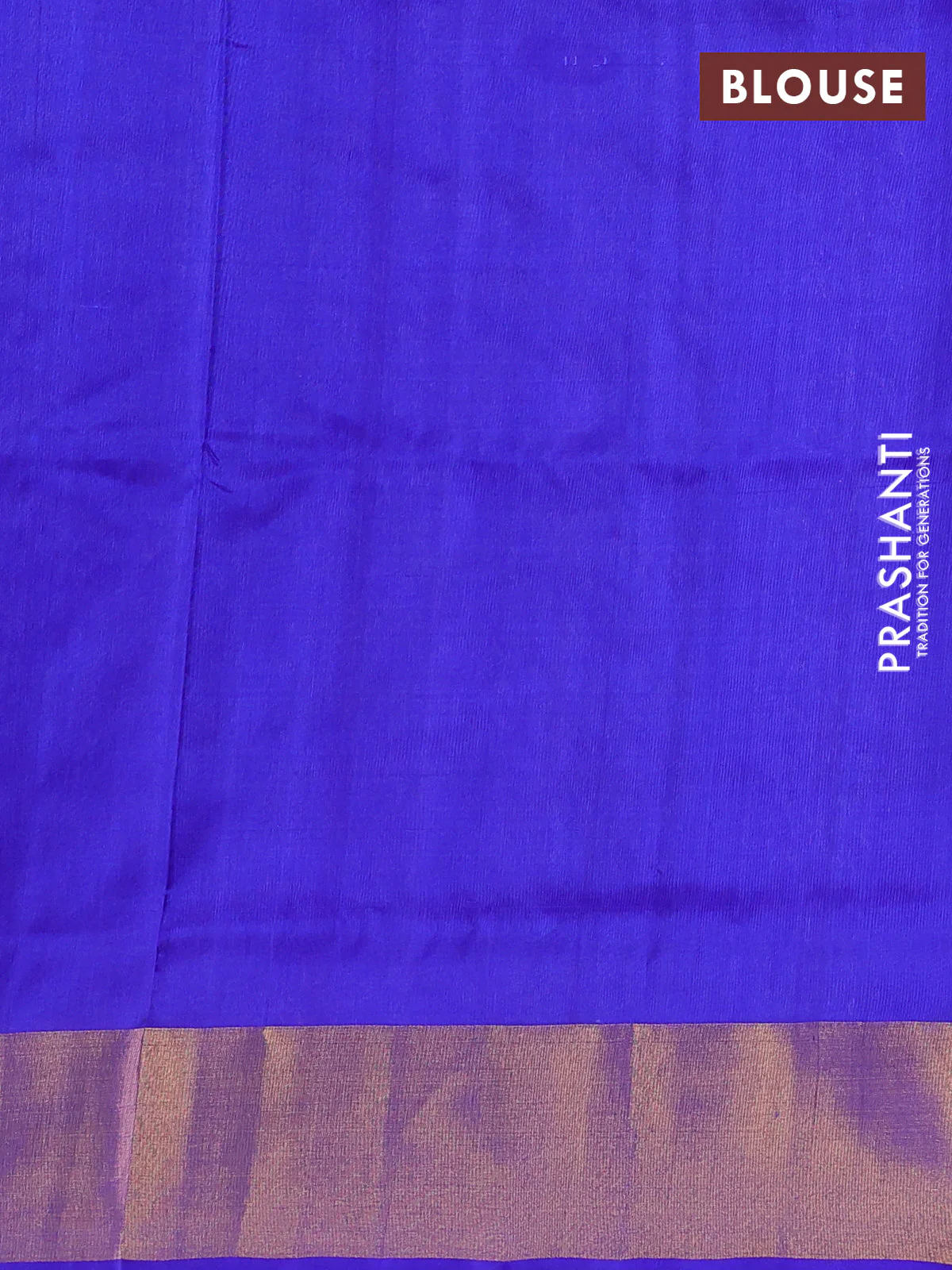 Pure uppada silk saree dual shade of greenish blue and blue with allover zari weaves silver & gold buttas and zari woven border - Image 3