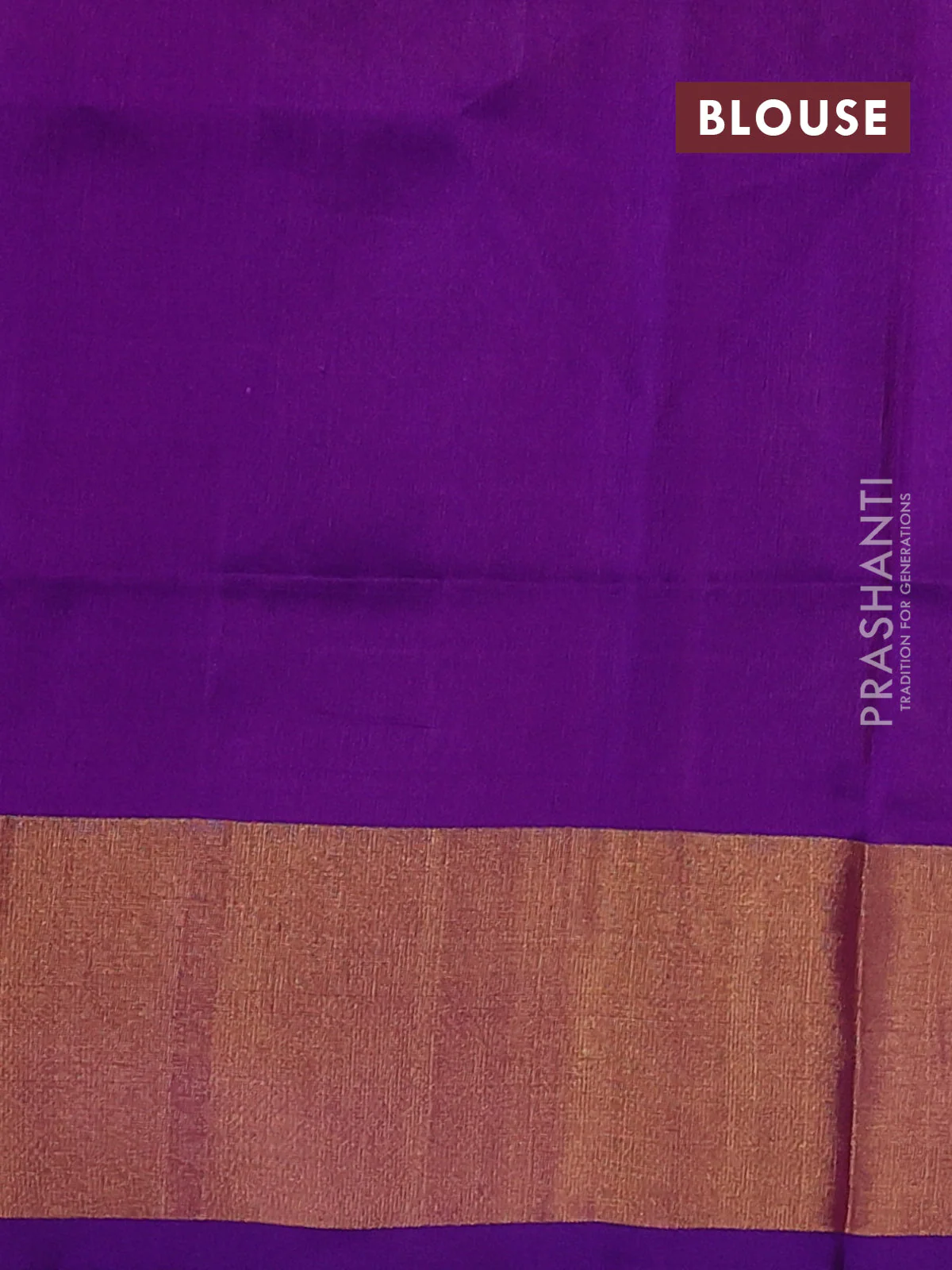 Pure uppada silk saree dual shade of greenish pink and purple with silver & gold zari woven buttas and zari woven border - Image 3