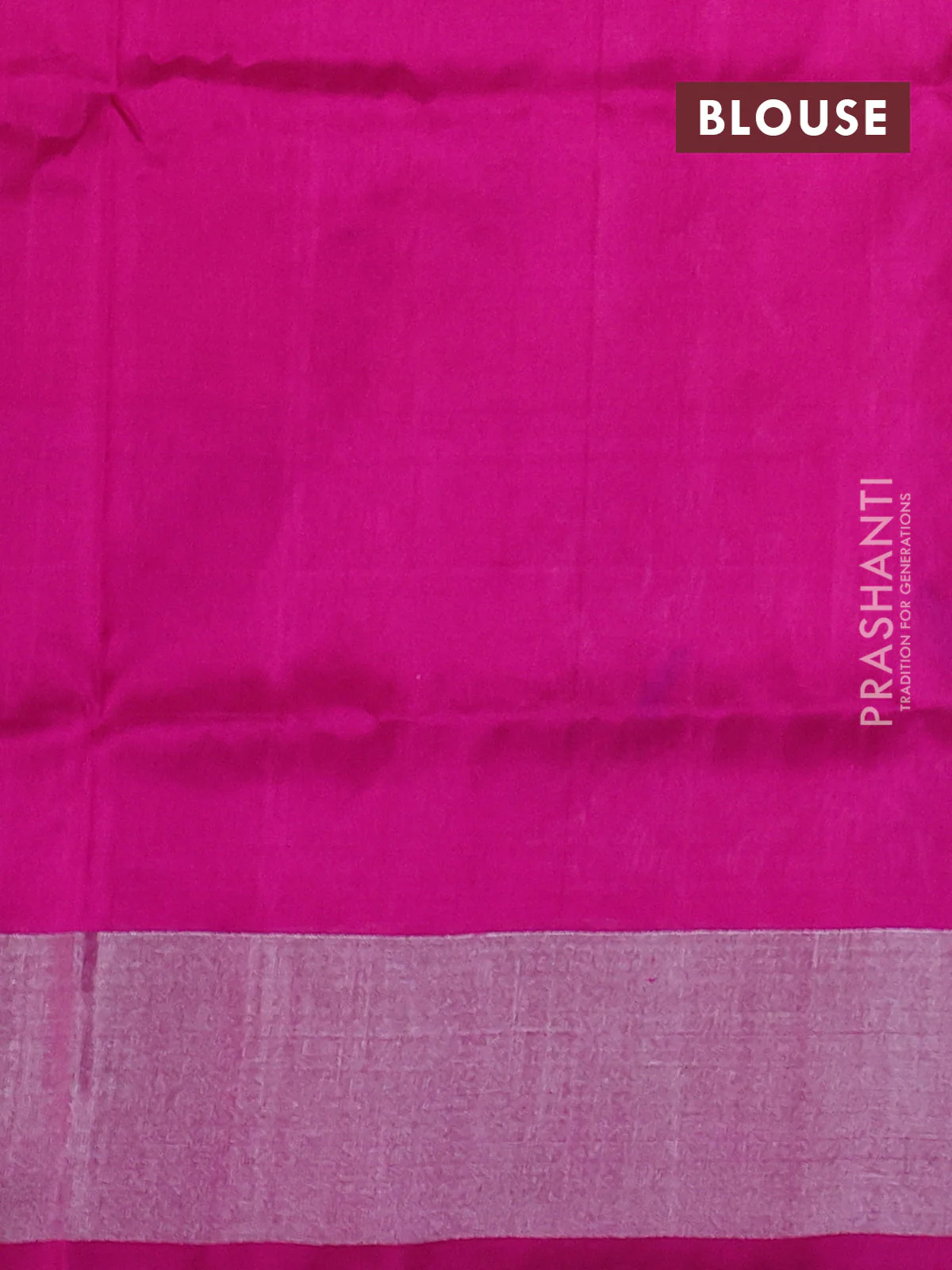 Pure uppada silk saree dual shade of pink and pink with allover silver zari woven buttas and long rich zari woven border - Image 3