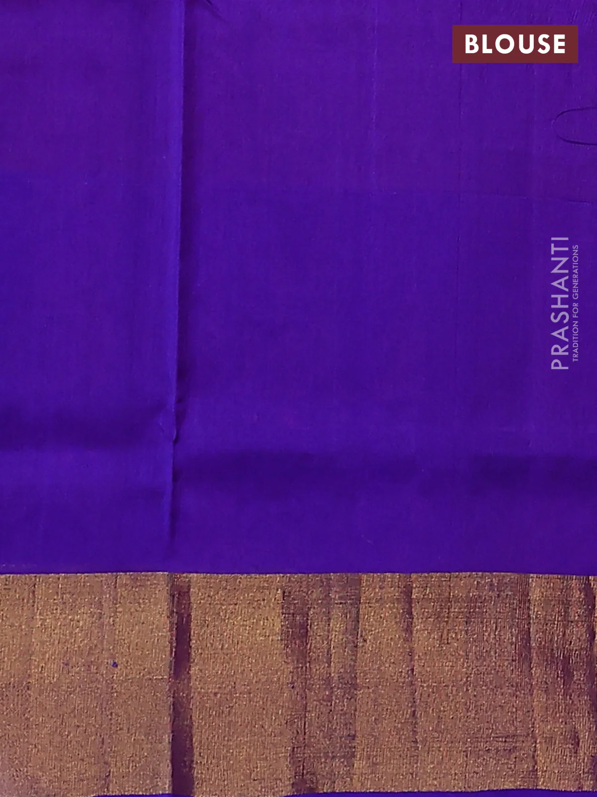 Pure uppada silk saree dual shade of pinkish orange and blue with allover zari woven leaf buttas and floral design zari woven border - Image 3