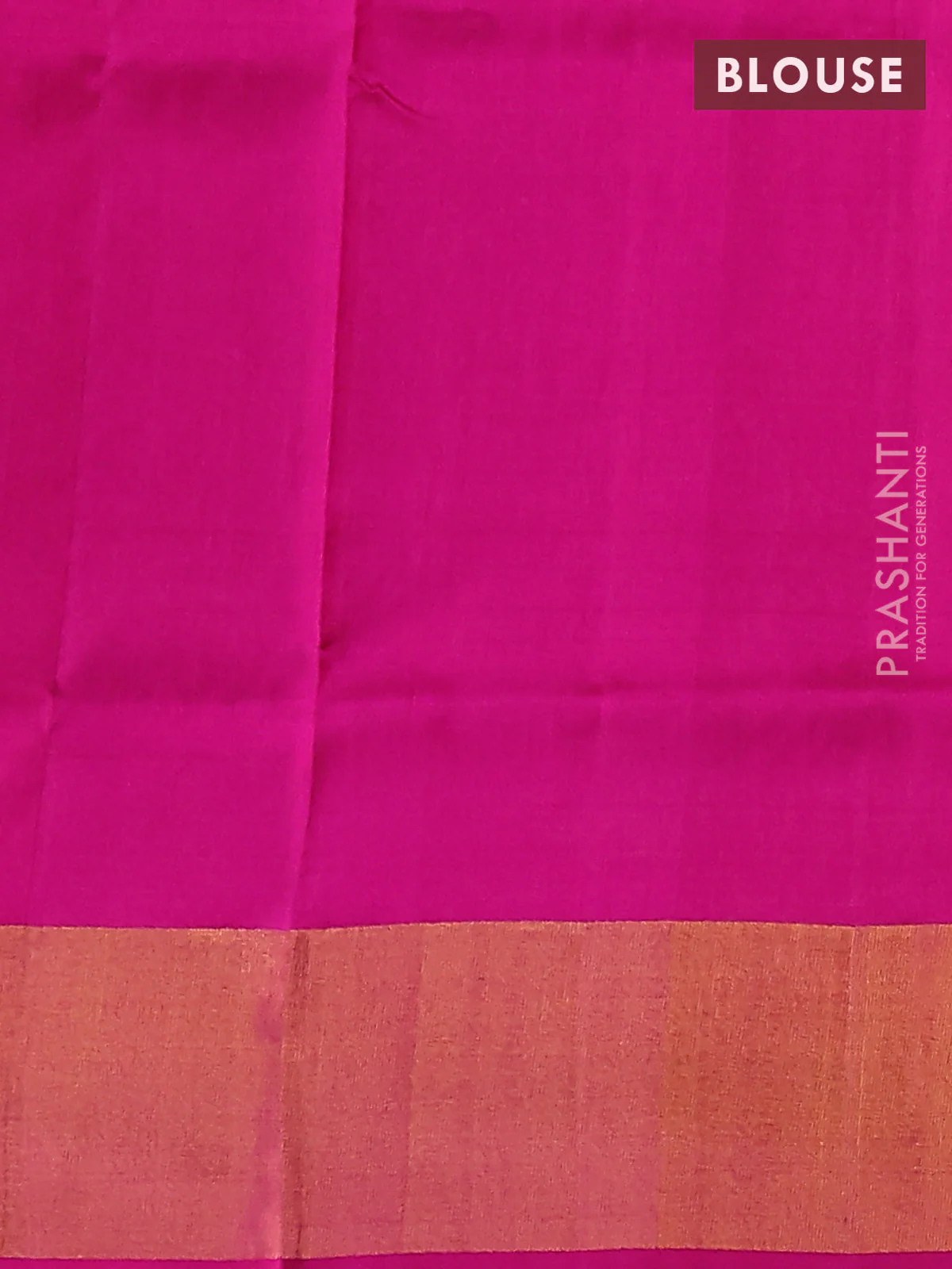 Pure uppada silk saree dual shade of pinkish orange and pink with silver & gold zari woven buttas and zari woven border - Image 3
