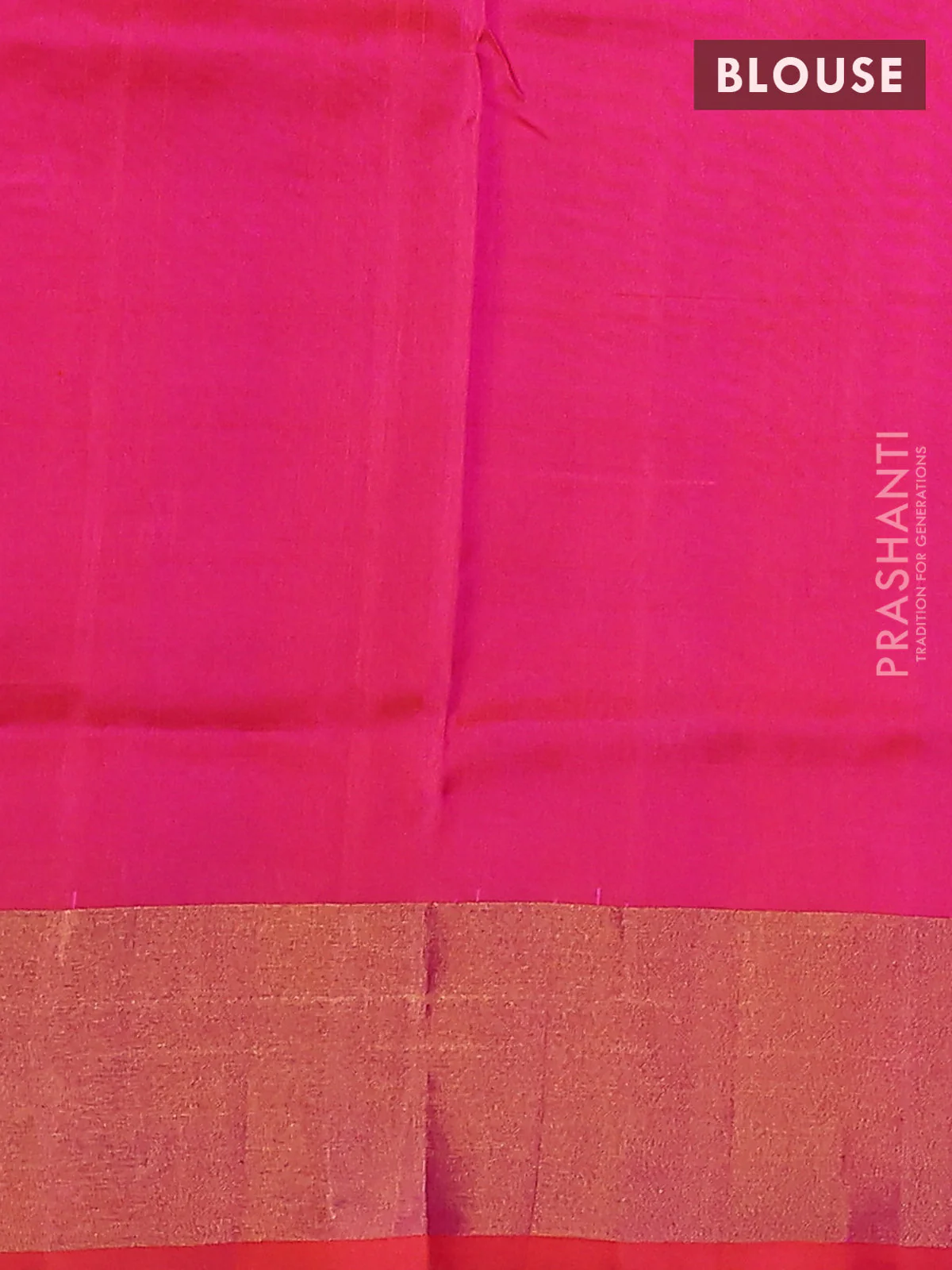 Pure uppada silk saree dual shade of pinkish orange with silver & gold zari woven paisley buttas and zari woven border - Image 3