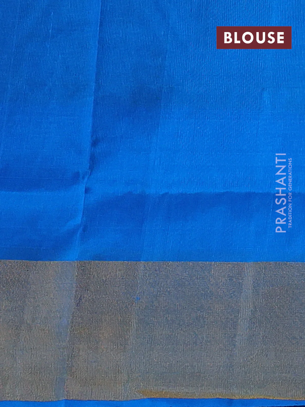 Pure uppada silk saree dual shade of teal bluish green and cs blue with jamdhani zari woven buttas and zari woven border - Image 3