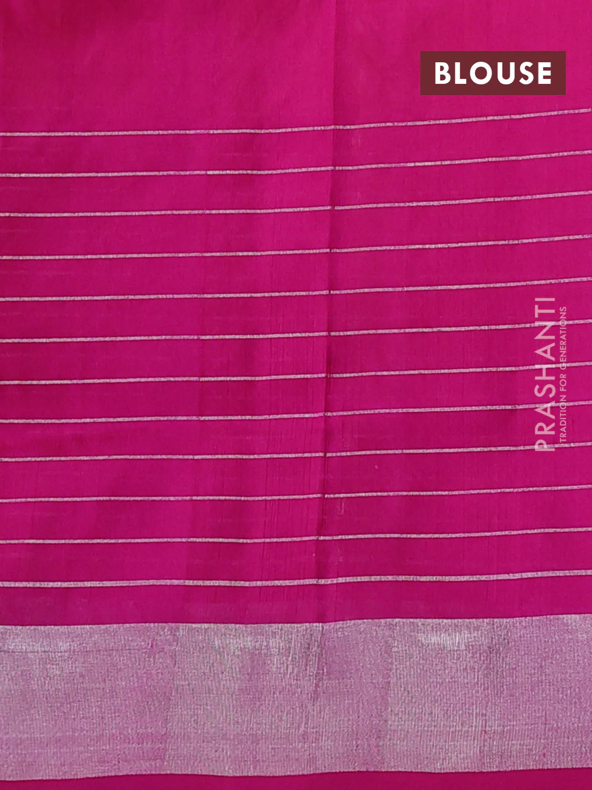 Pure uppada silk saree dual shade of yellowish pink and pink with allover silver zari woven butta weaves and long zari woven border - Image 3