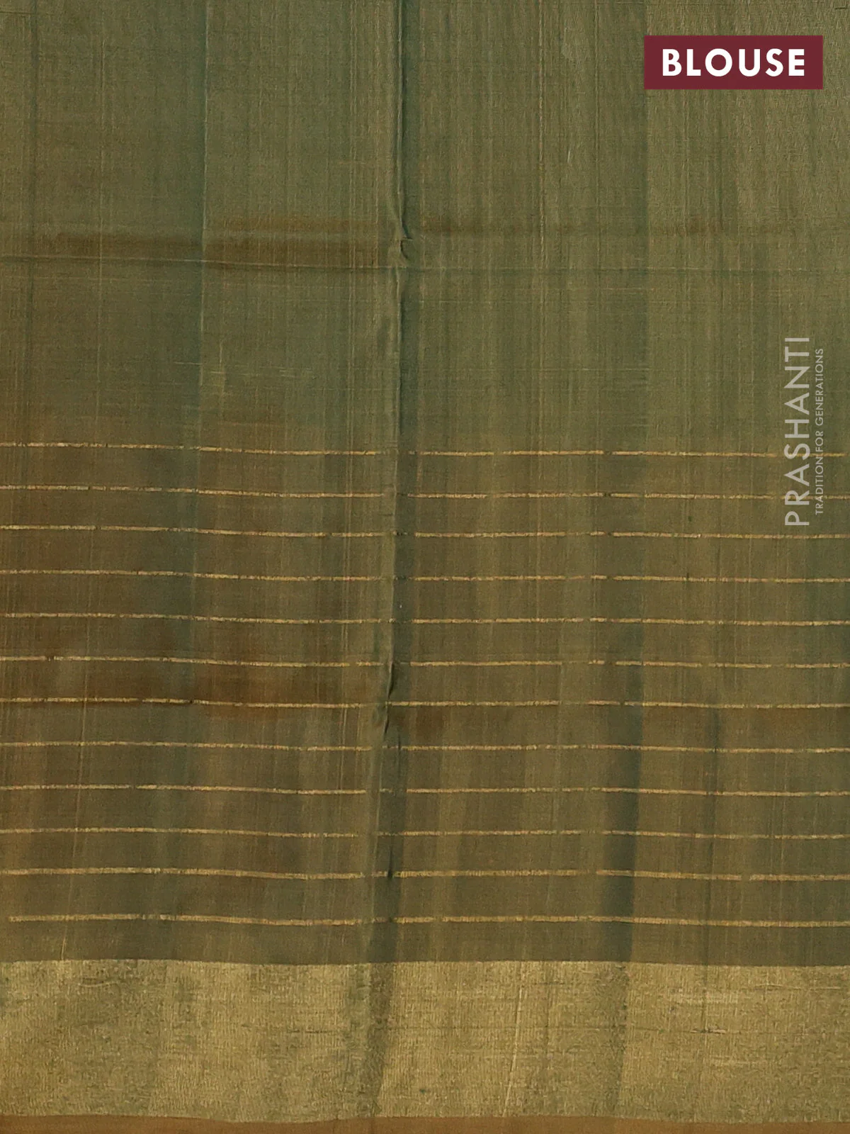 Pure uppada silk saree green and mehendi green with allover zari woven buttas and long zari woven butta border - Image 3