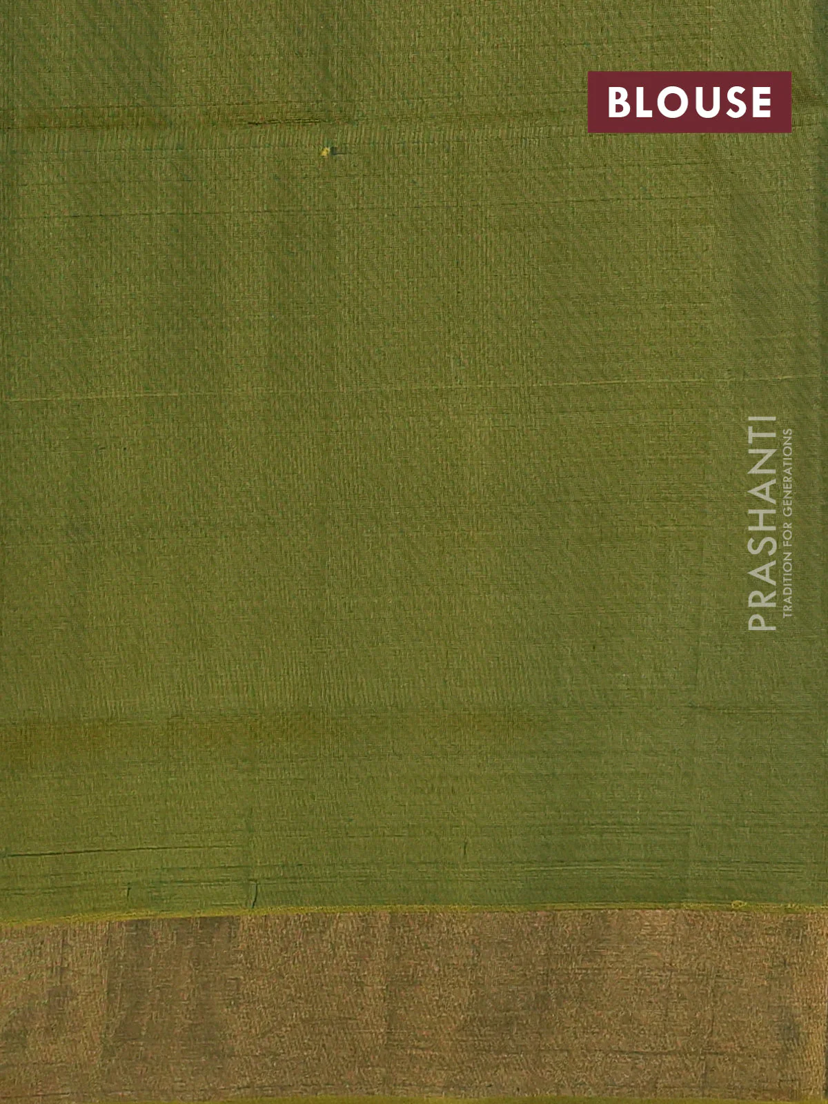 Pure uppada silk saree green and mehendi green with silver & gold zari woven buttas and temple design zari woven border - Image 3