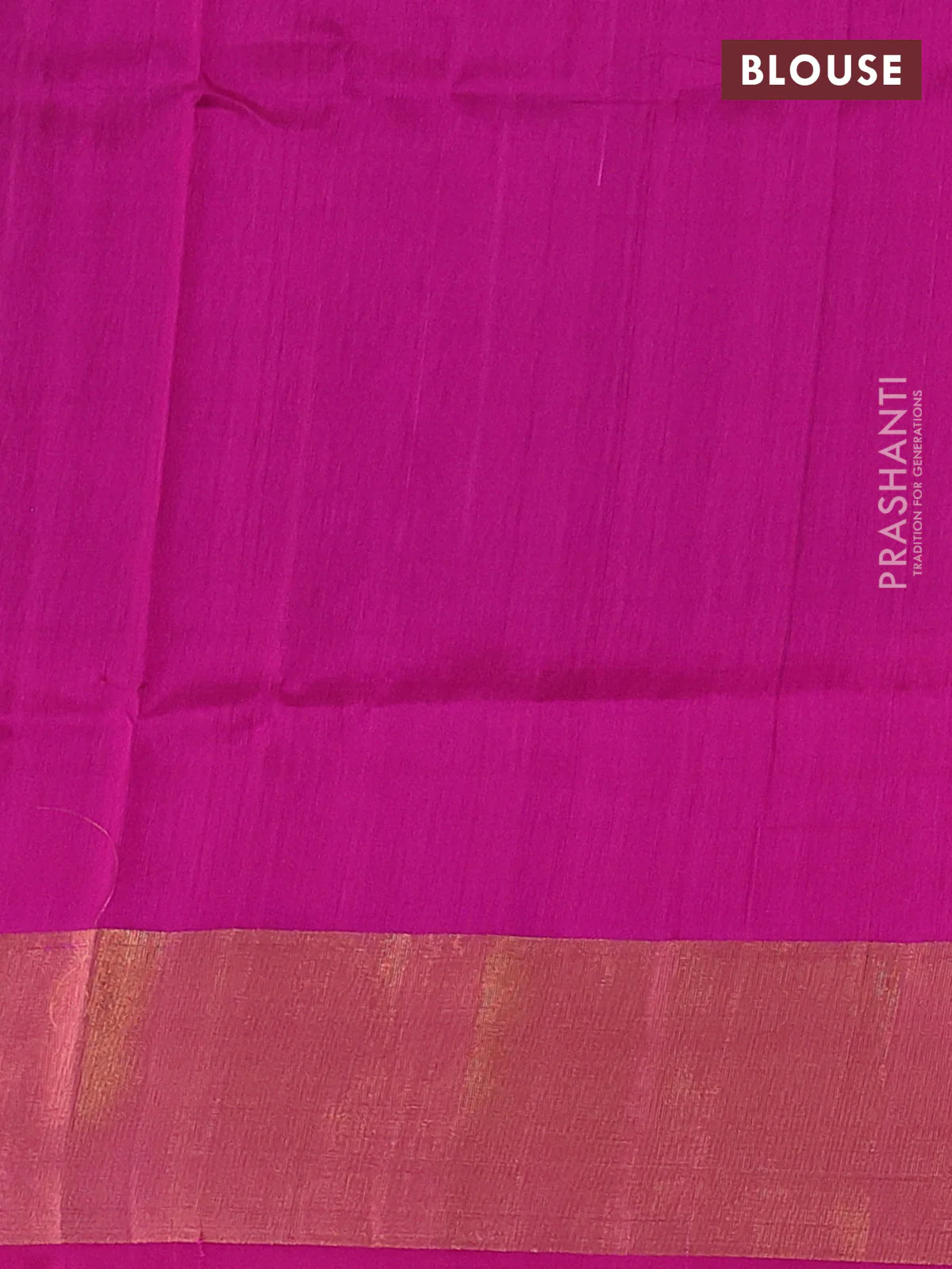 Pure uppada silk saree green and pink with silver & gold zari woven buttas and zari woven border - Image 3