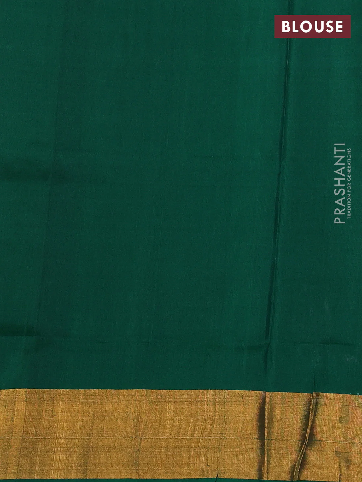 Pure uppada silk saree green with silver & gold zari woven buttas and zari woven border - Image 3