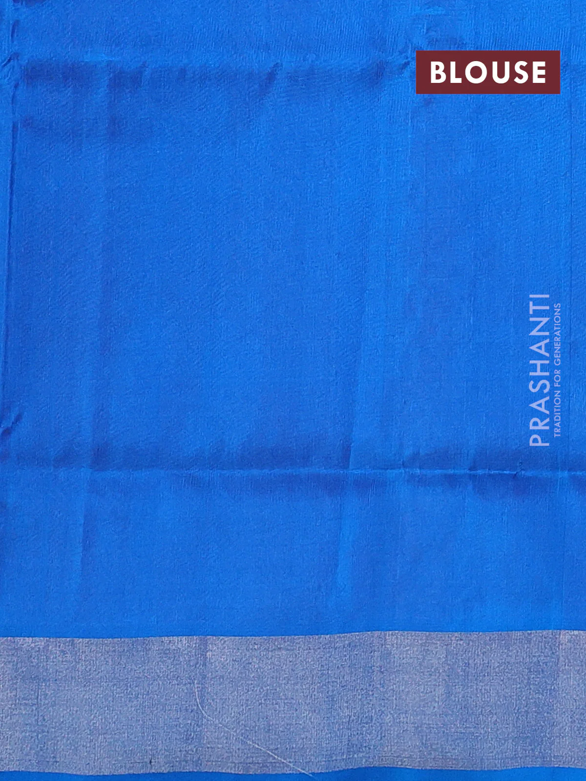 Pure uppada silk saree light pink and cs blue with silver zari woven buttas and silver zari woven border - Image 3