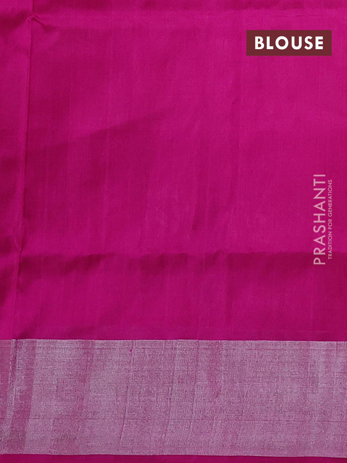 Pure uppada silk saree light pink and pink with silver zari woven buttas and long rich silver zari woven border - Image 3