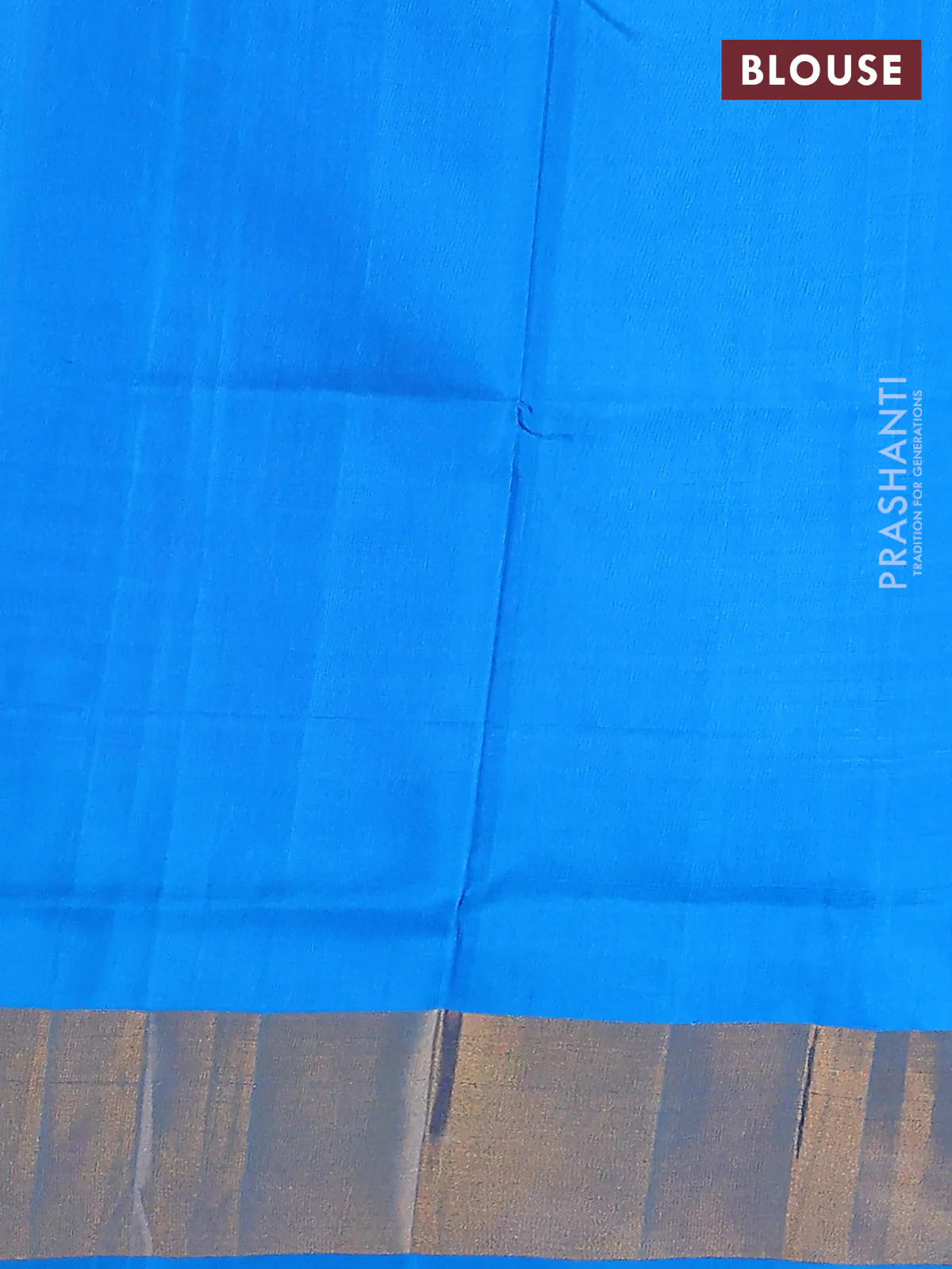 Pure uppada silk saree lotus pink and cs blue with silver & gold zari woven buttas and zari woven border - Image 3