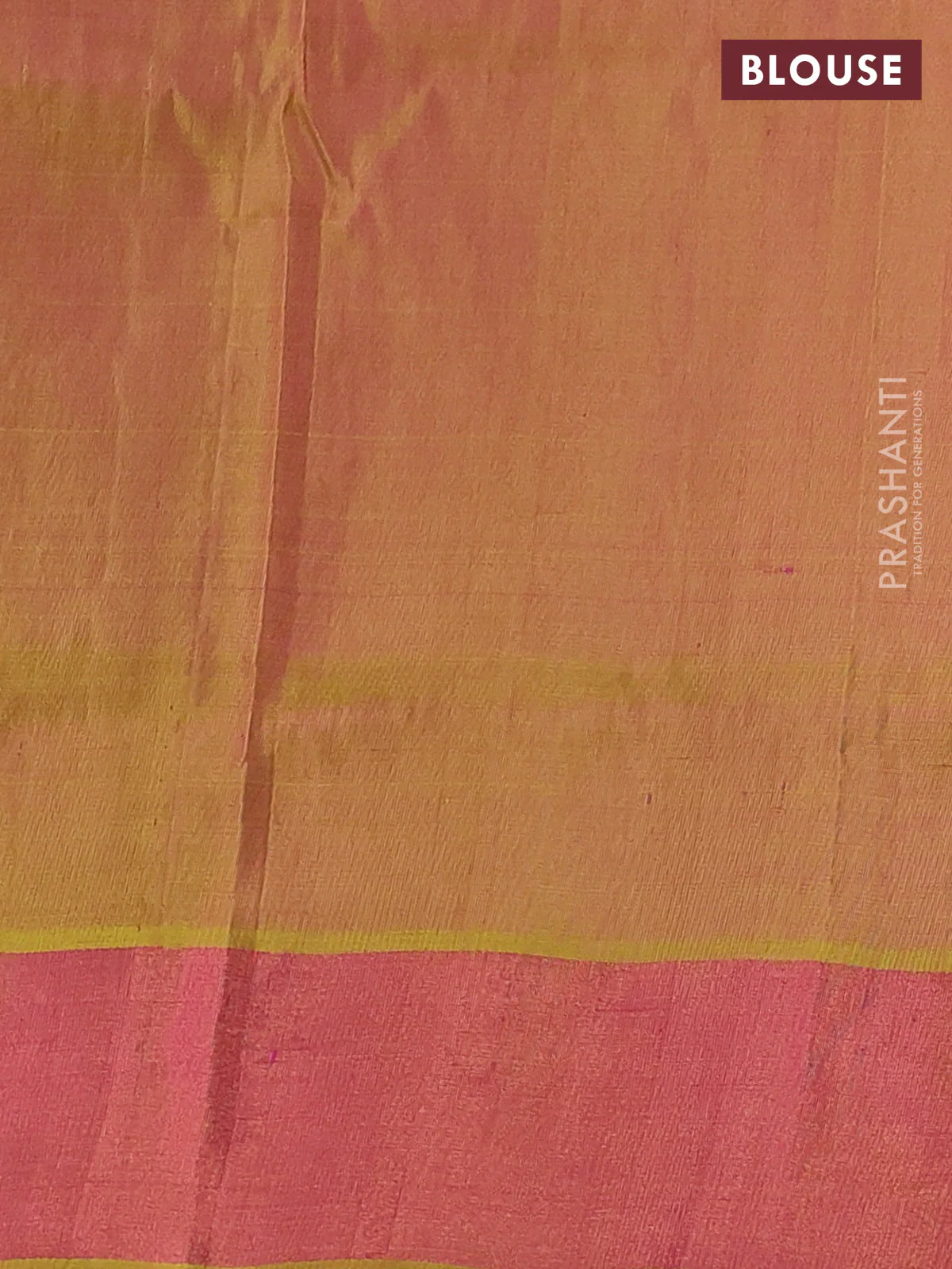 Pure uppada silk saree magenta pink and dual shade of lime green with allover silver & gold zari weaves and zari woven border - Image 3