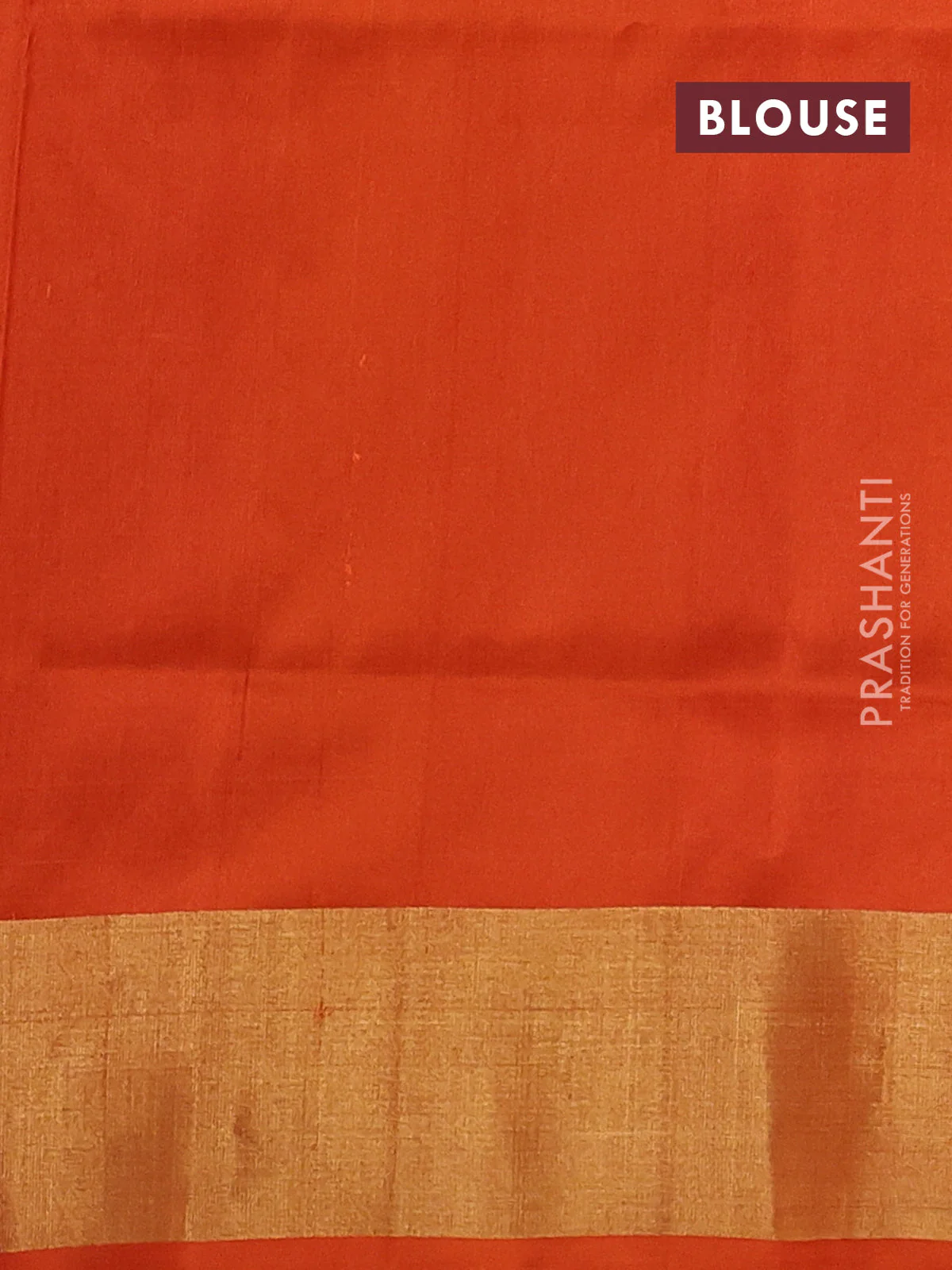 Pure uppada silk saree orange with silver & gold zari woven floral buttas and rich zari woven border - Image 3