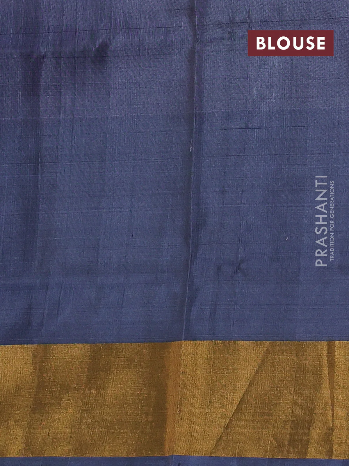 Pure uppada silk saree purple and grey with silver & gold zari woven buttas and zari woven border - Image 3