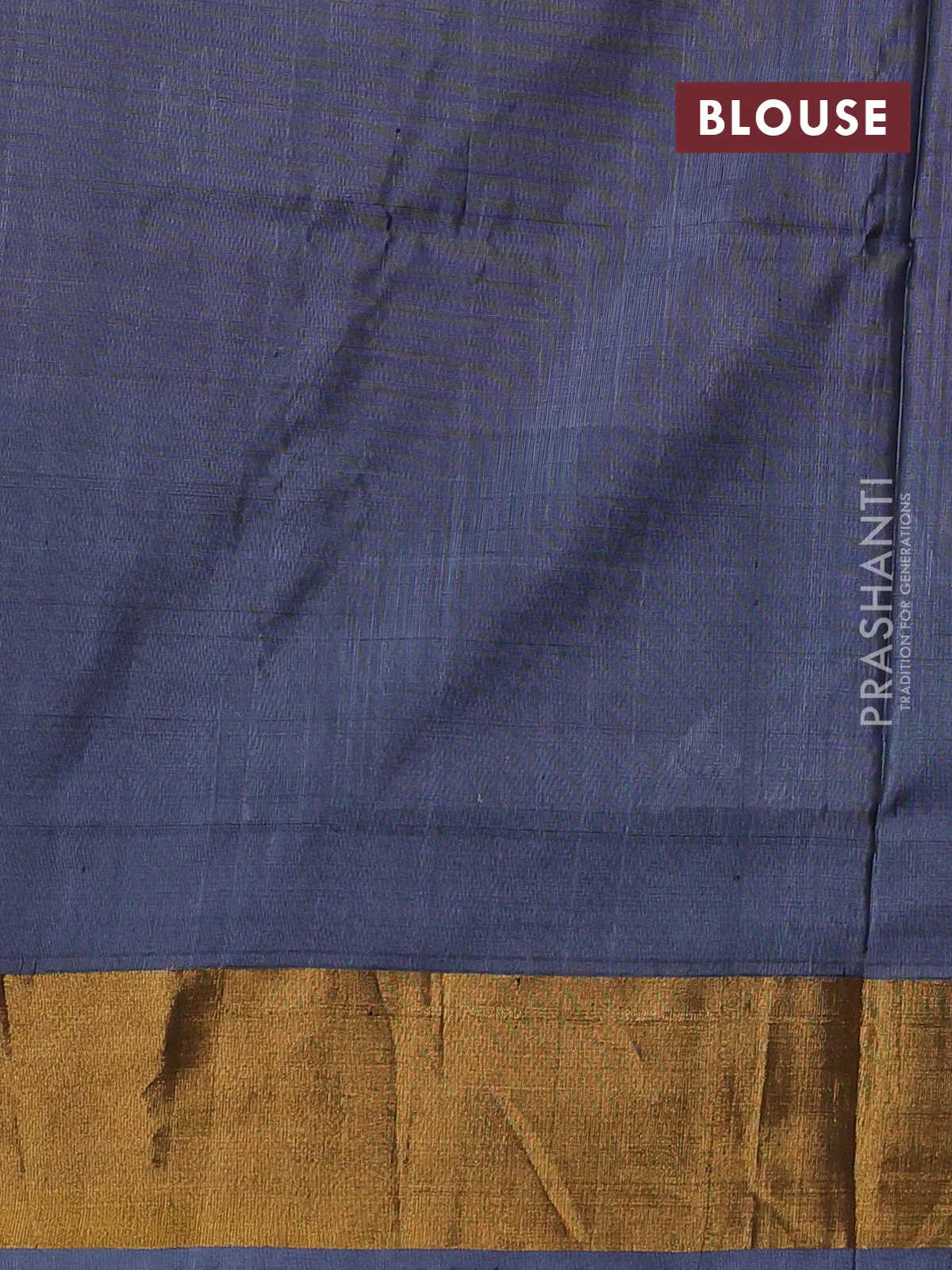 Pure uppada silk saree purple and grey with silver & gold zari woven buttas and zari woven peacock design butta border - Image 3