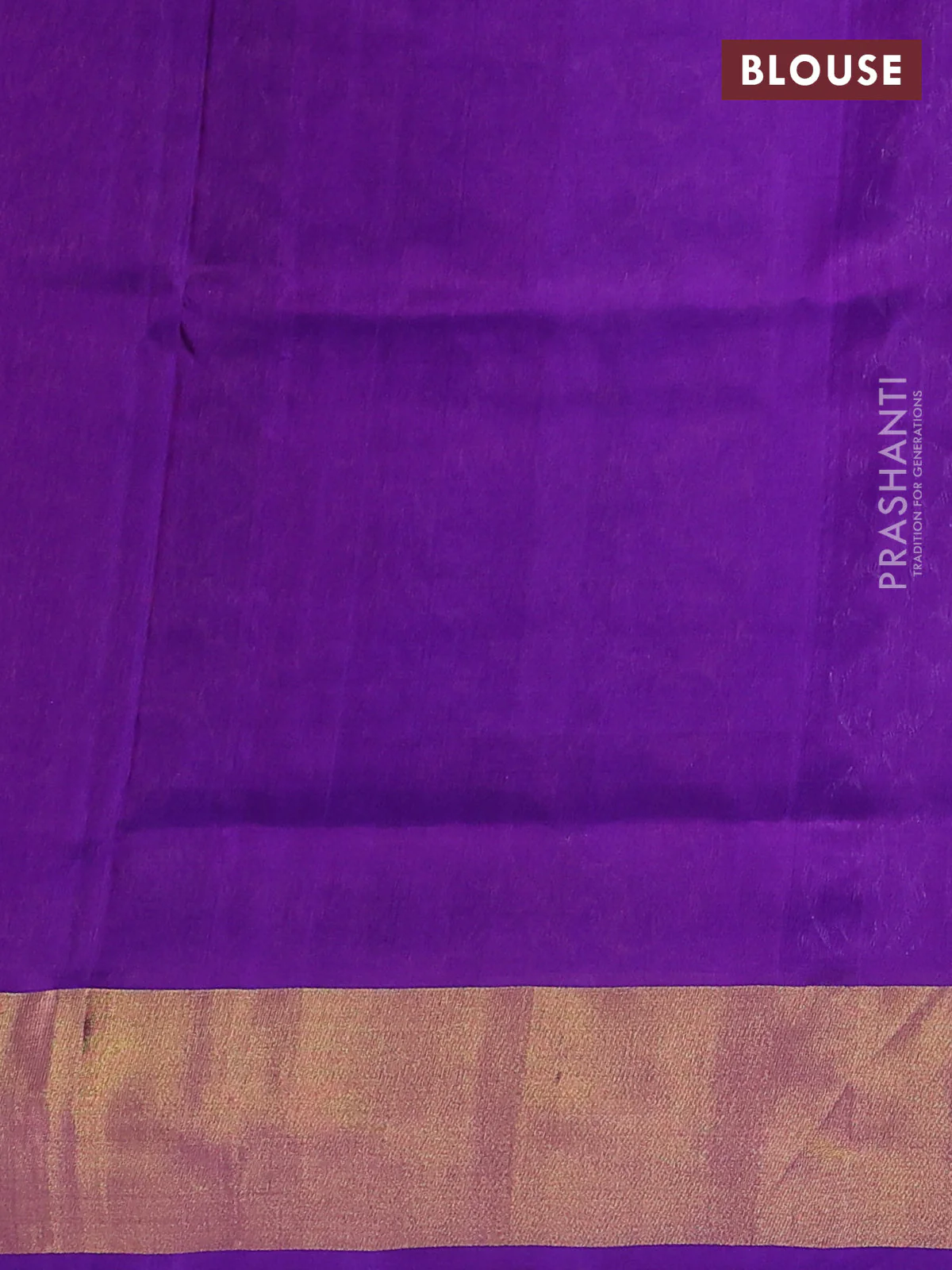 Pure uppada silk saree purple and violet with allover silver & gold zari weaves and zari woven border - Image 3
