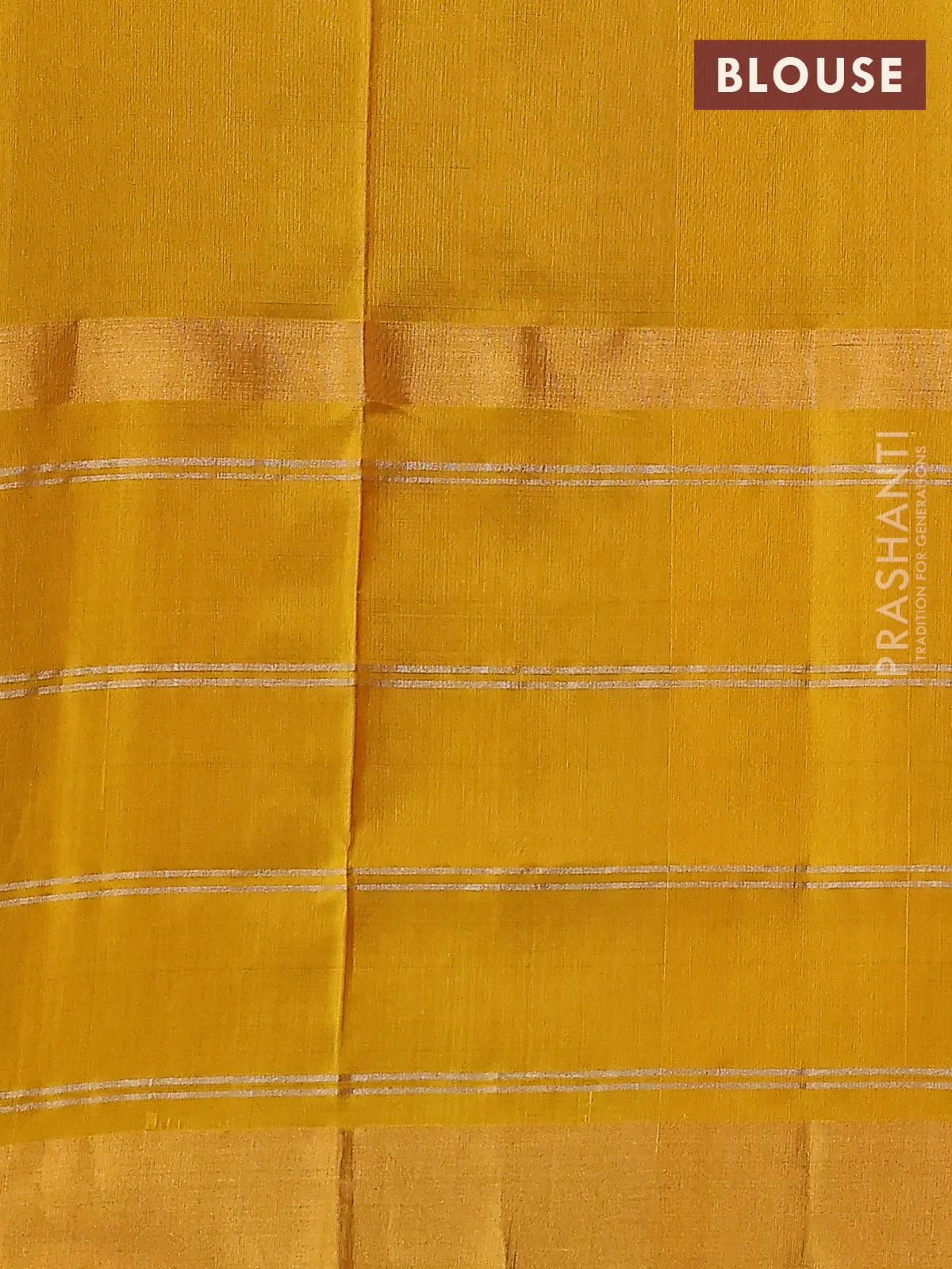 Pure uppada silk saree purple and yellow with silver & gold zari weaves & buttas and long zari checked border - Image 3