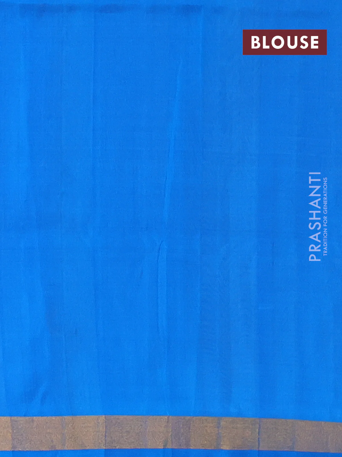 Pure uppada silk saree sandal and cs blue with silver & gold paisley zari woven buttas and rich zari woven border - Image 3