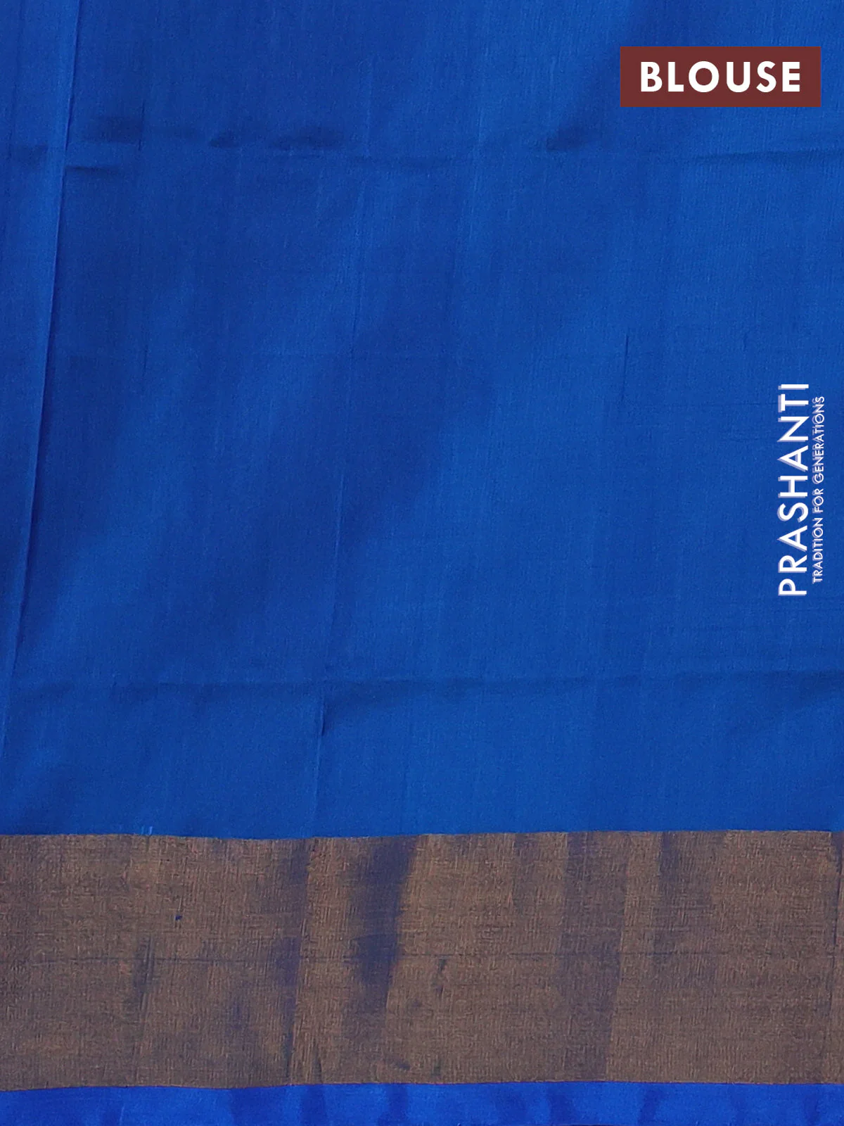 Pure uppada silk saree sandal and cs blue with silver & gold zari woven buttas and jamdhani design pallu - Image 3