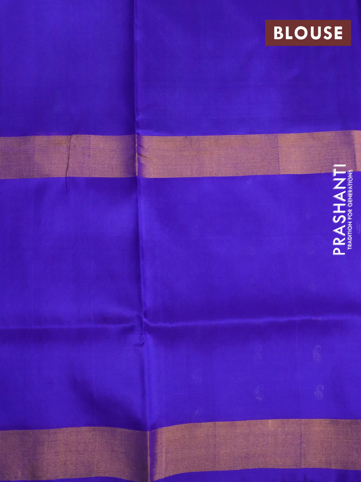 Pure uppada silk saree teal blue and blue with zari woven buttas and long zari woven paisley butta border - Image 4