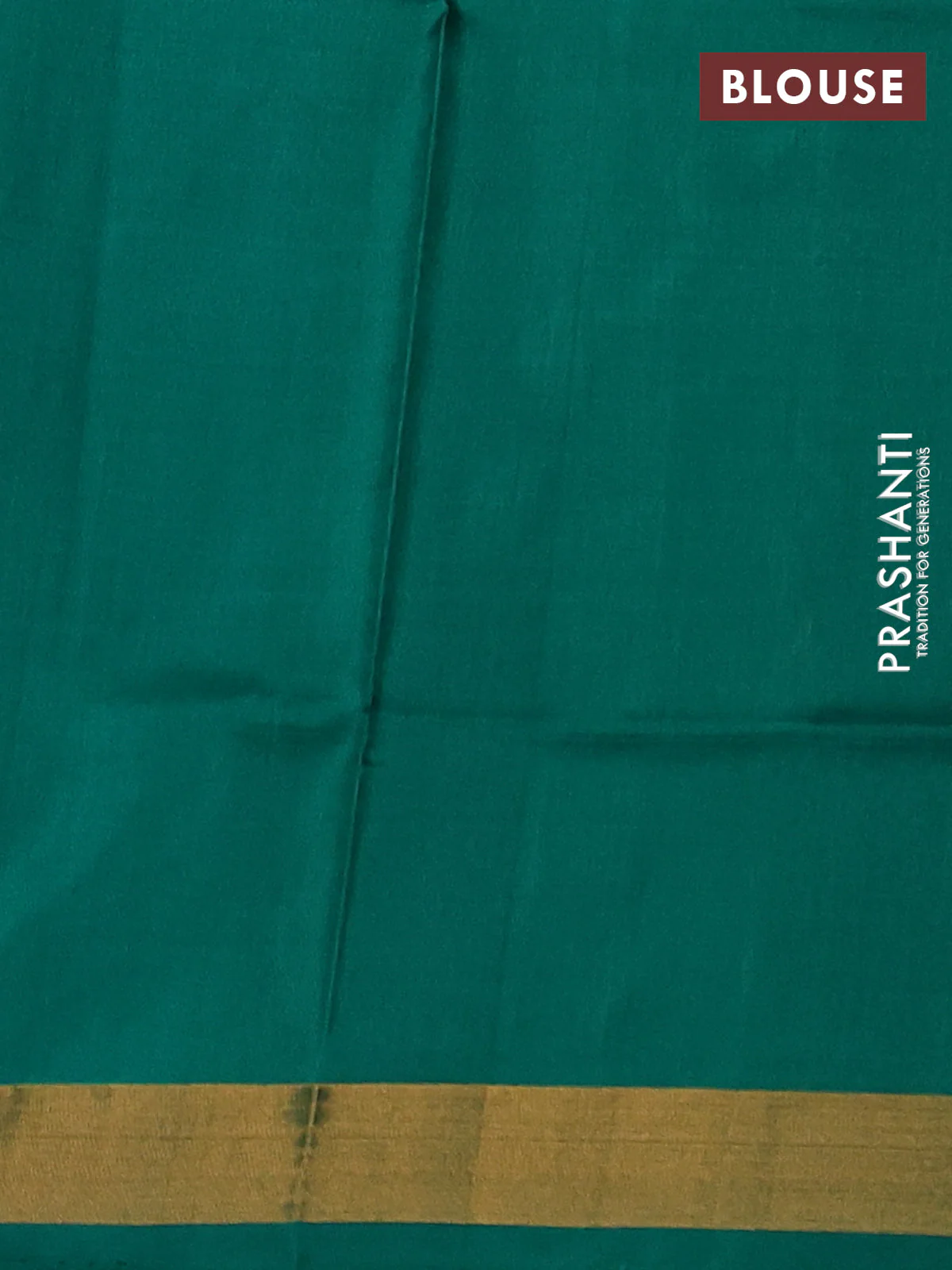 Pure uppada silk saree teal green with silver & gold zari woven thilak buttas and jamdhani design pallu - Image 3