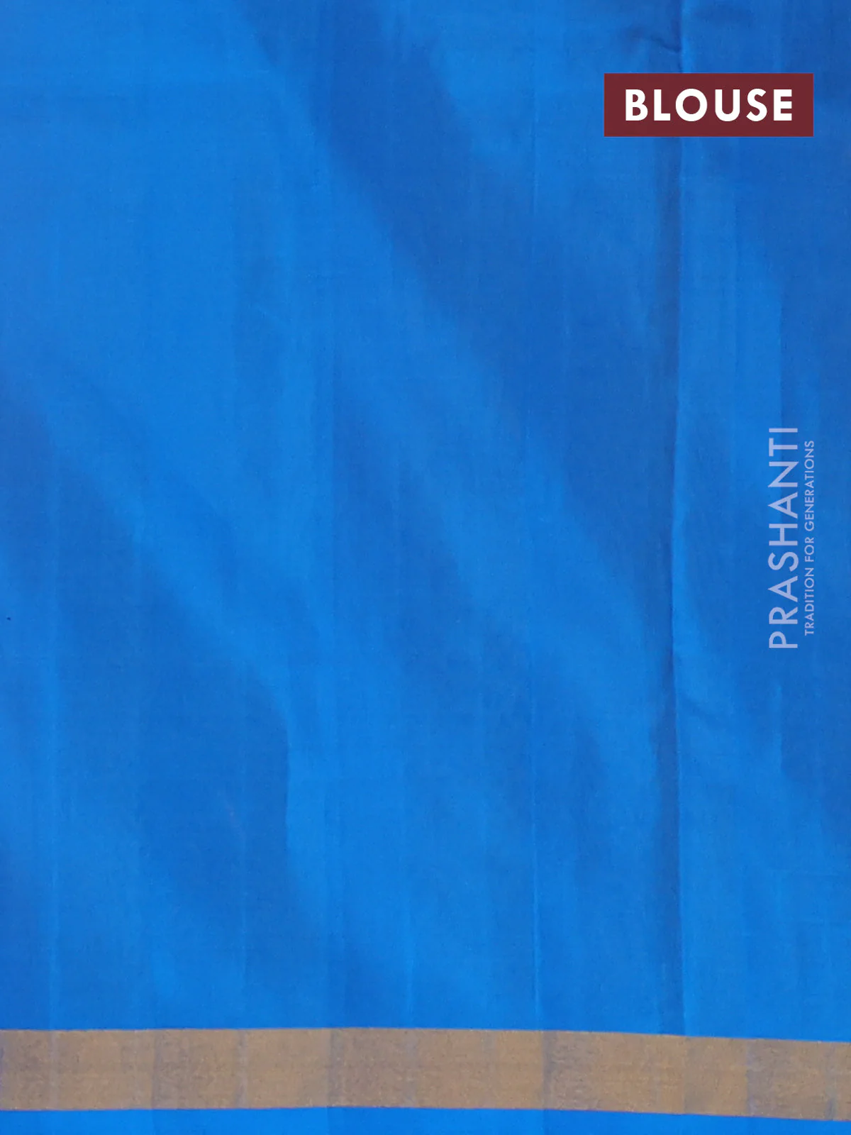 Pure uppada silk saree yellow and cs blue with silver & gold zari woven buttas and rich zari border - Image 3