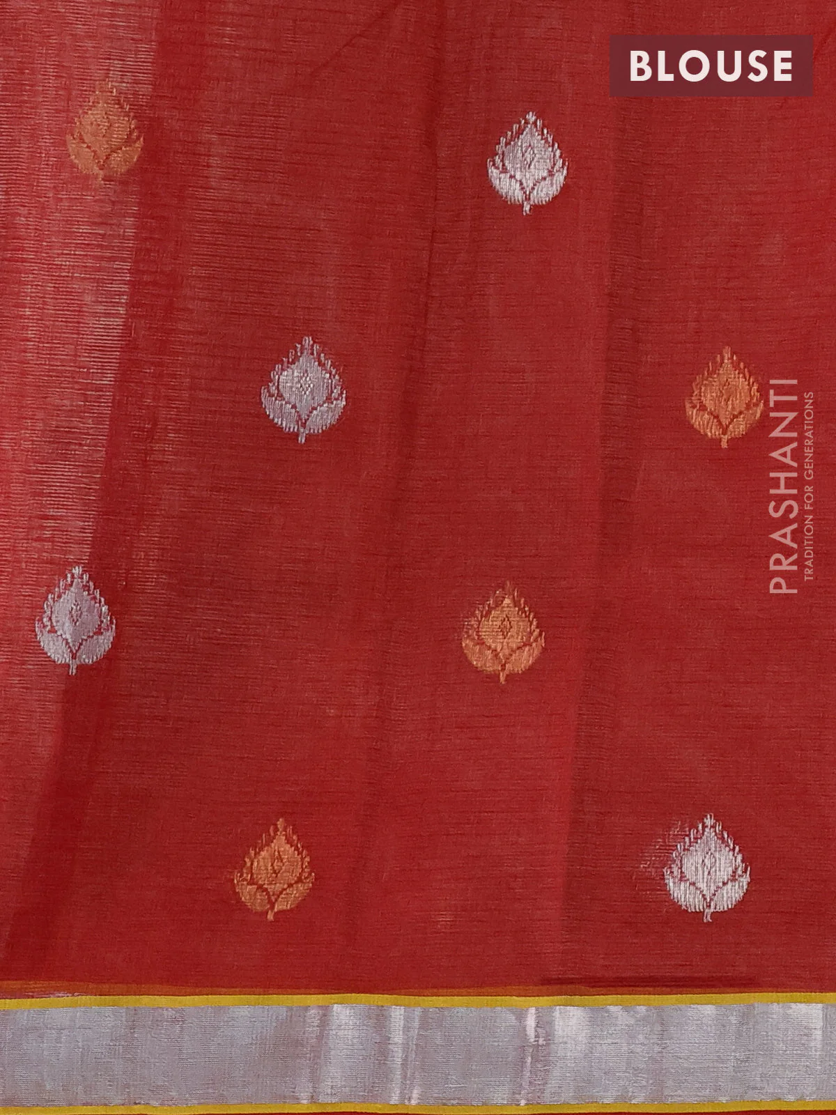 Pure zari kota silk saree beige and maroon with silver & silver zari woven buttas and silver zari woven border - Image 4