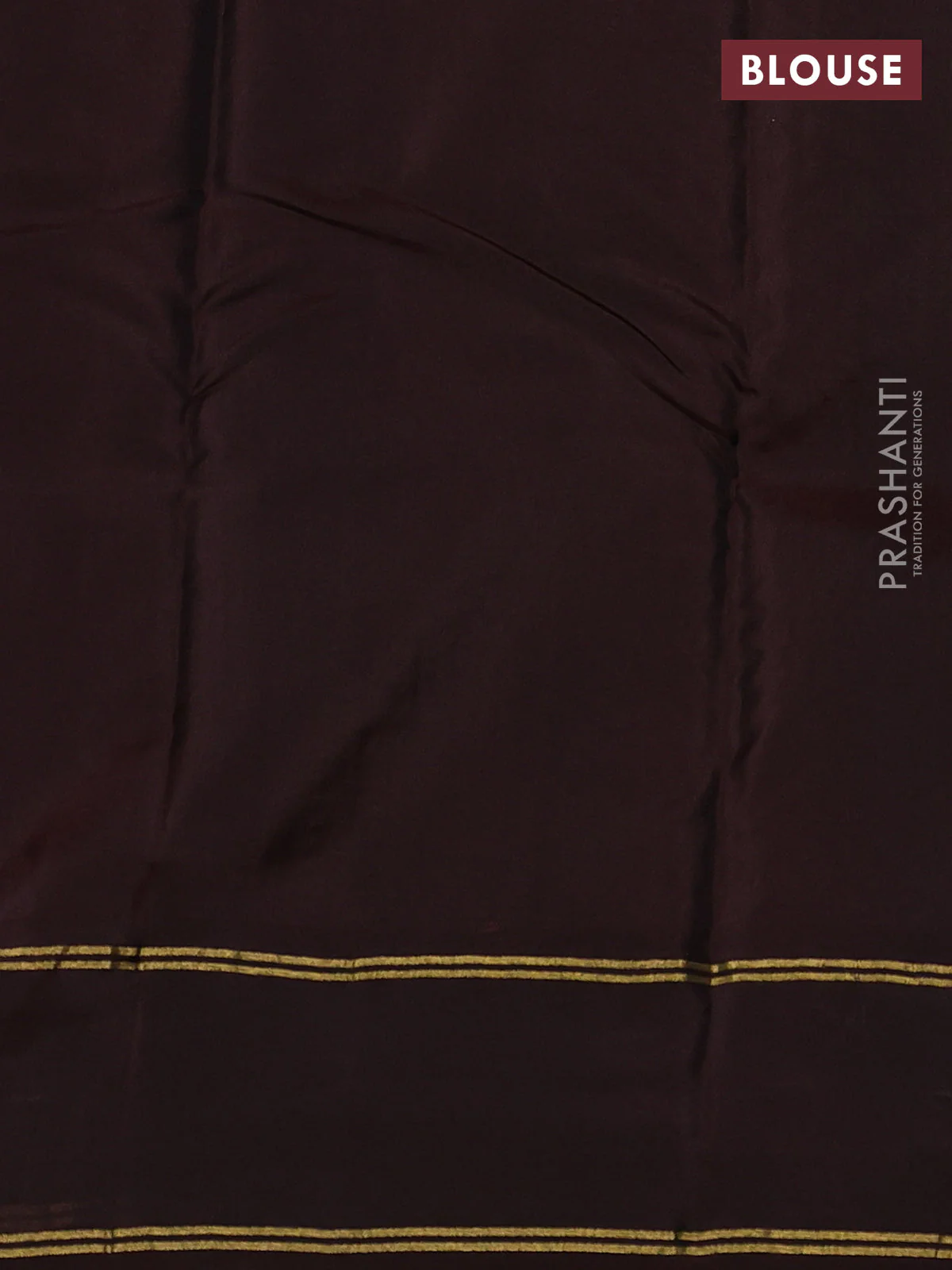 Purple-Coffee brown kanchipuram silk saree with matching Neck piece - Image 3