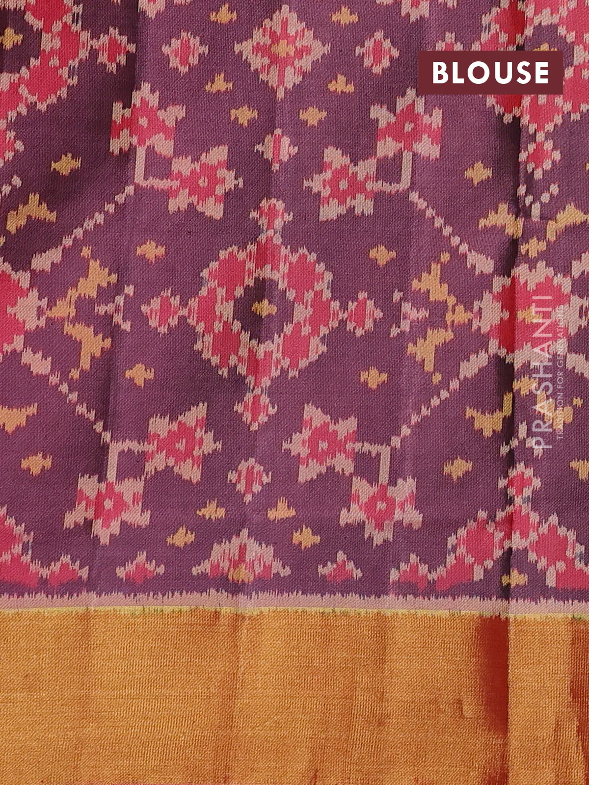 Rajkot patola silk saree pastel maroon and maroon with allover ikat woven buttas and zari woven border - Image 4